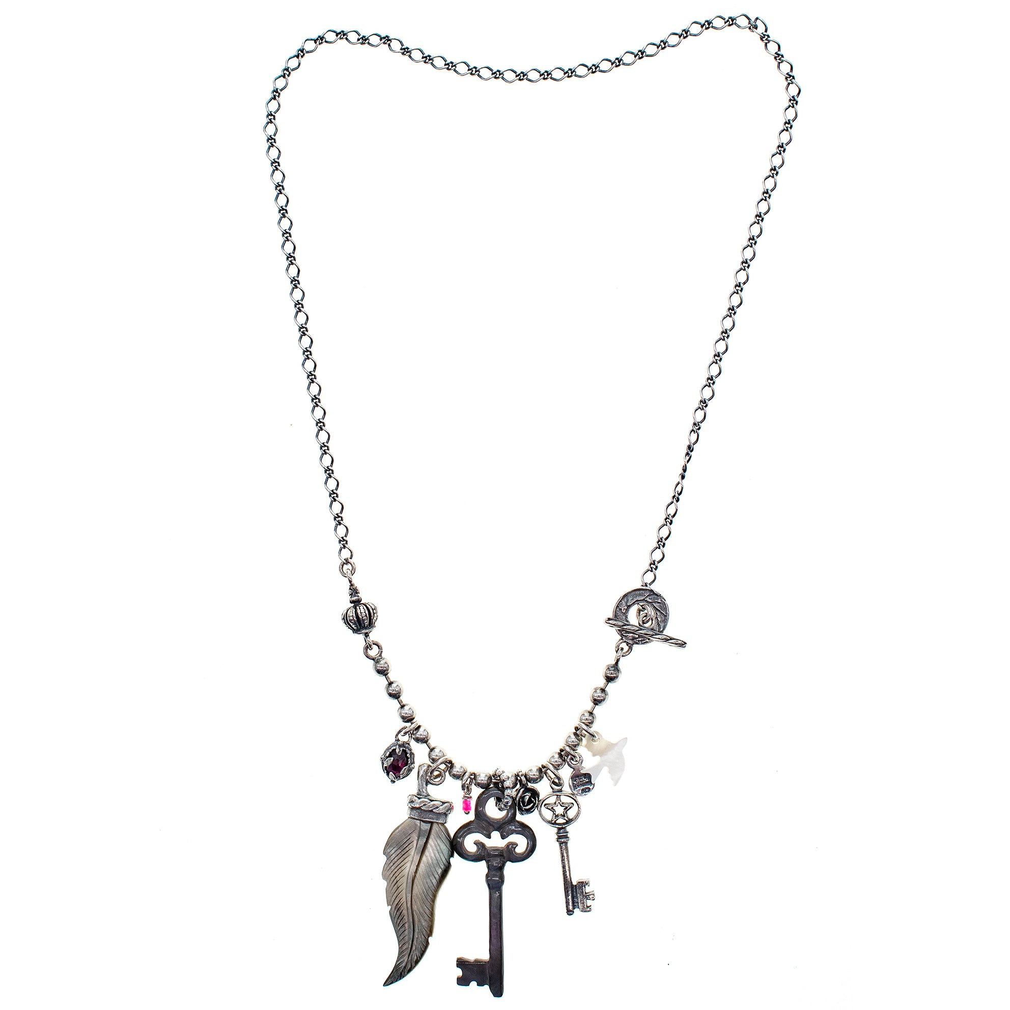 Key Charm Necklace – Sterling Silver – Gem Kingdom