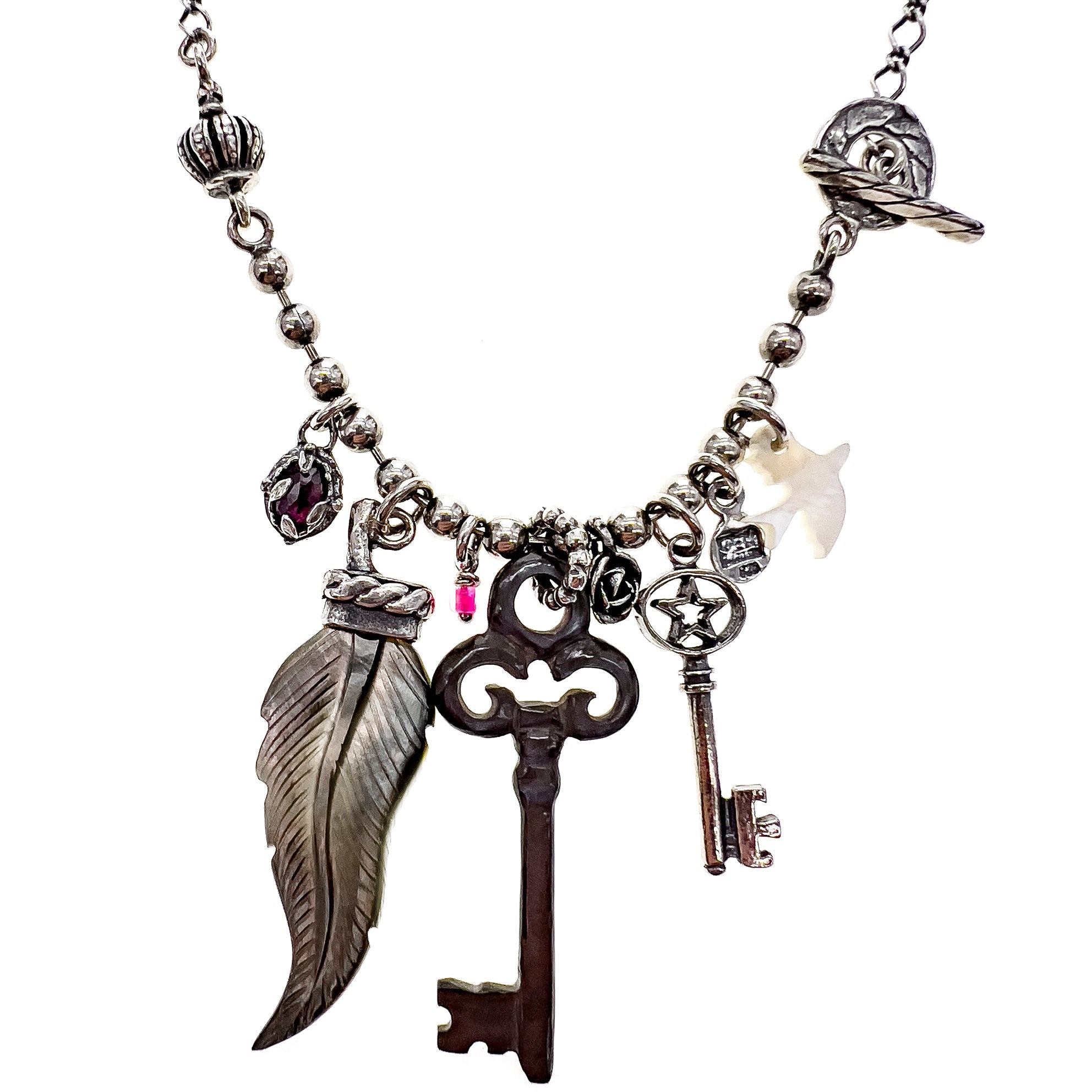 Key Charm Necklace – Sterling Silver – Gem Kingdom