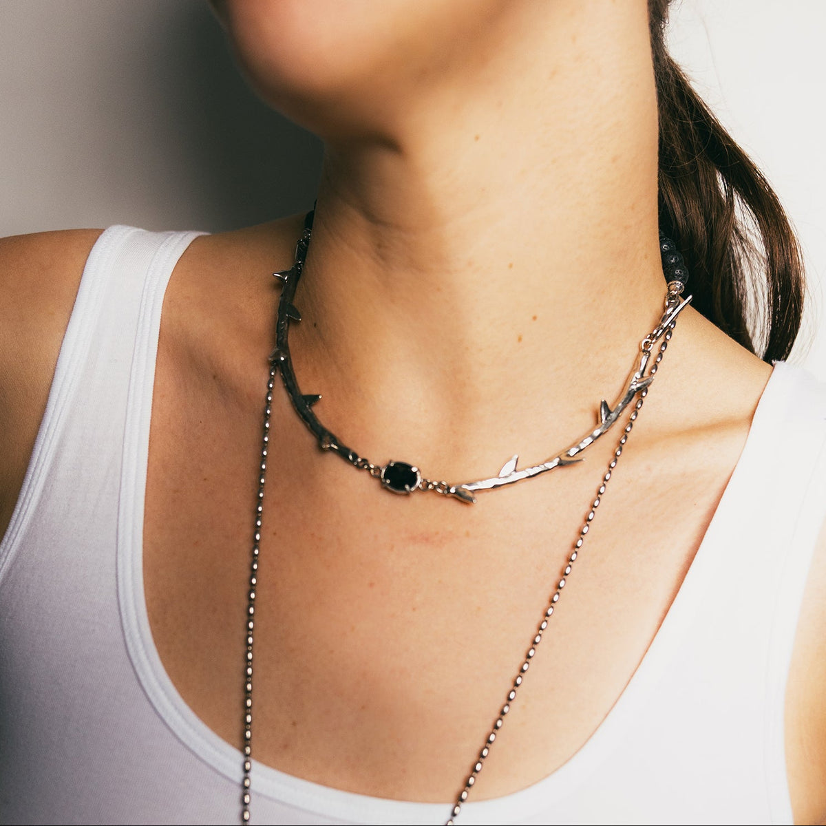 Rebel Rebel Thorn Necklace – Sterling Silver – Gem Kingdom