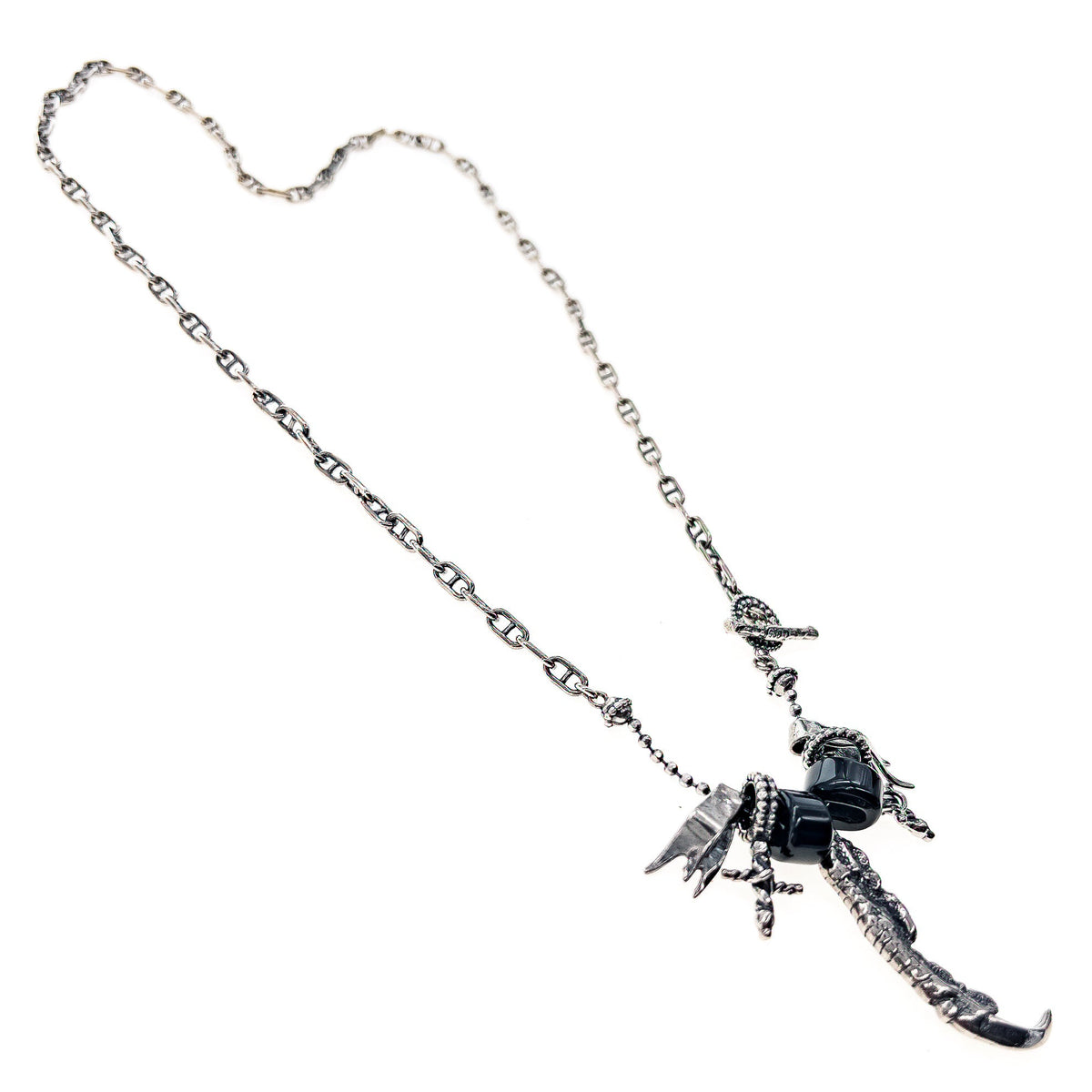 Rebel Rebel Claw Necklace Black – Sterling Silver – Gem Kingdom