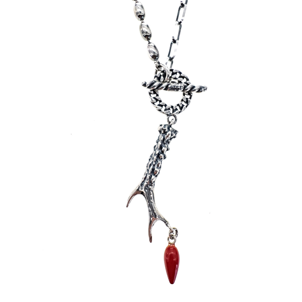Rebel Rebel Gewei Ketting – Sterling Zilver – Gem Kingdom