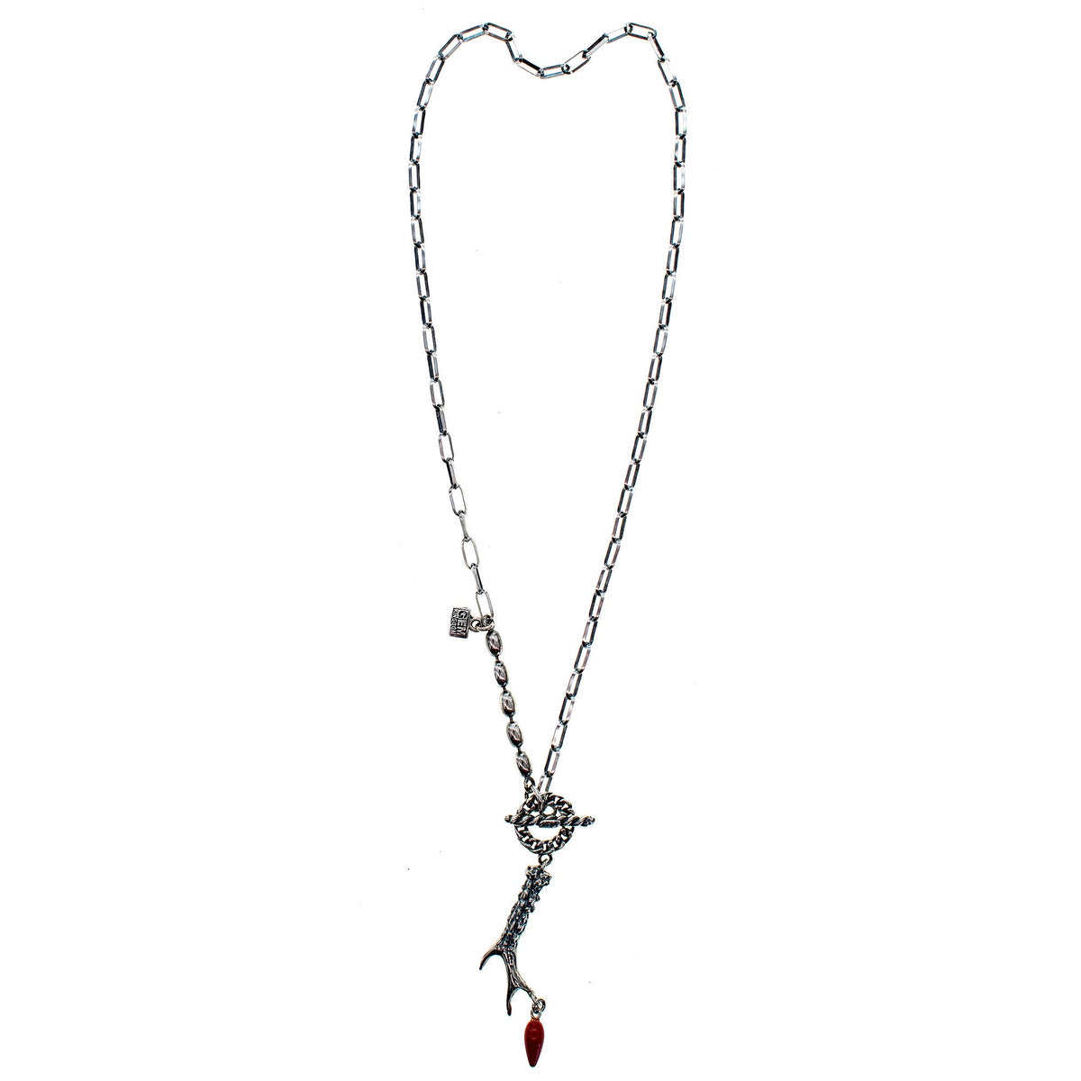 Rebel Rebel Gewei Ketting – Sterling Zilver – Gem Kingdom