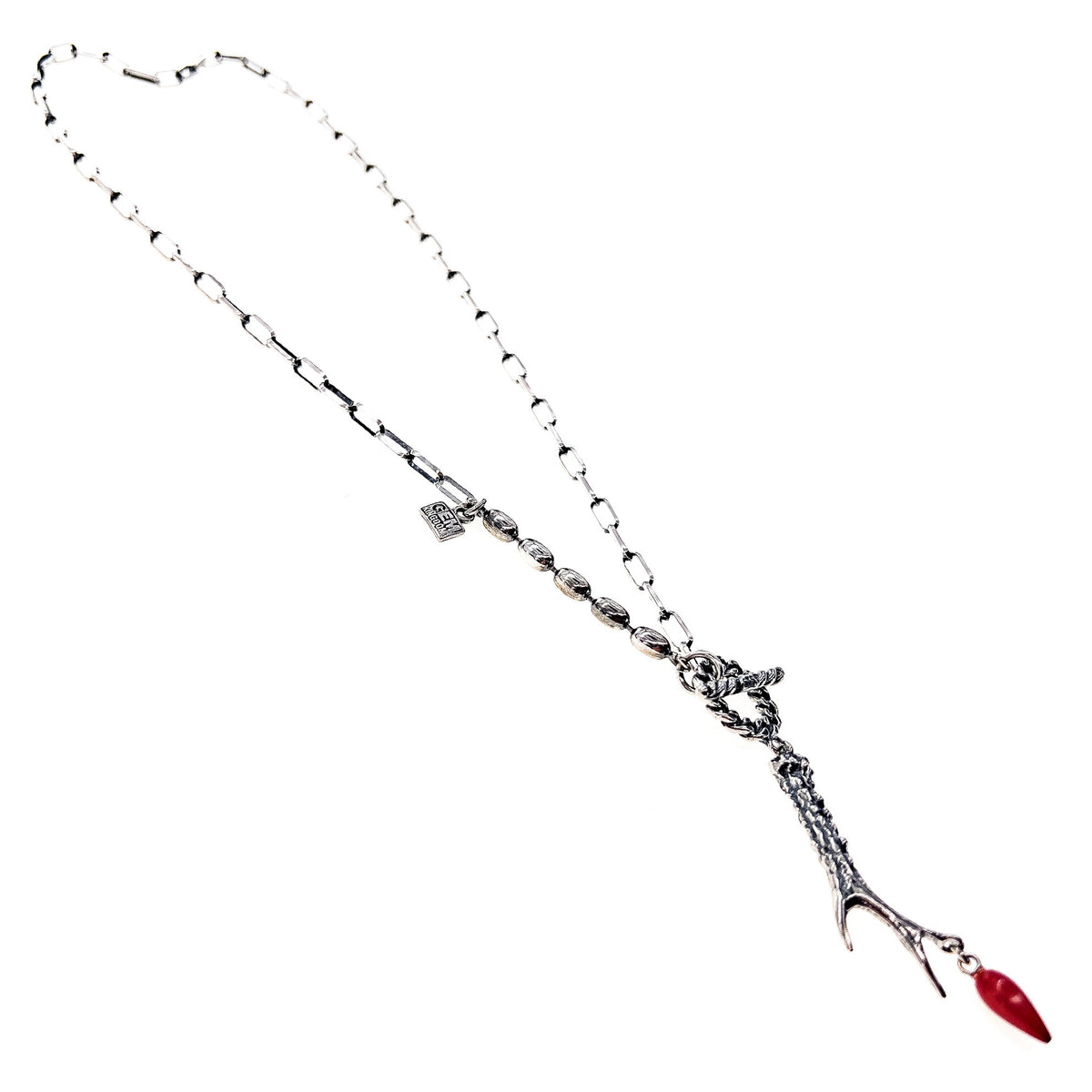 Rebel Rebel Gewei Ketting – Sterling Zilver – Gem Kingdom