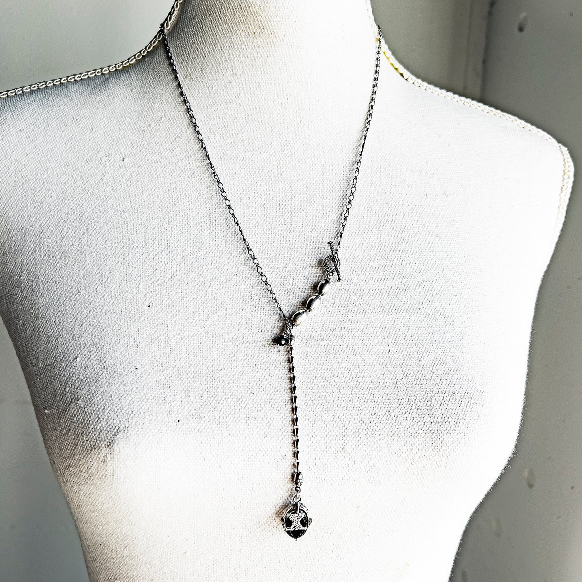 Rebel Rebel Intaglio Y-Ketting Lang – Sterling Zilver – Gem Kingdom