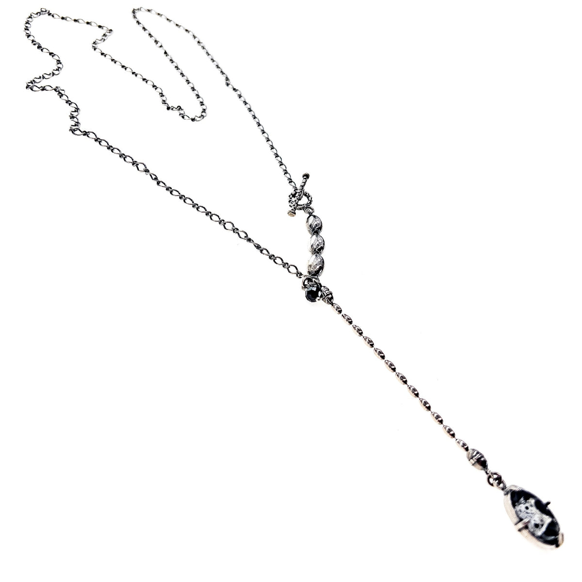 Rebel Rebel Intaglio Y-Ketting Lang – Sterling Zilver – Gem Kingdom