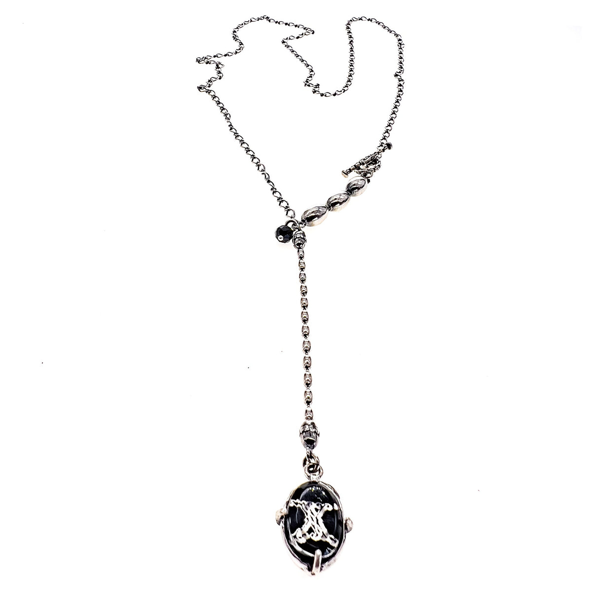 Rebel Rebel Intaglio Y-Ketting Lang – Sterling Zilver – Gem Kingdom