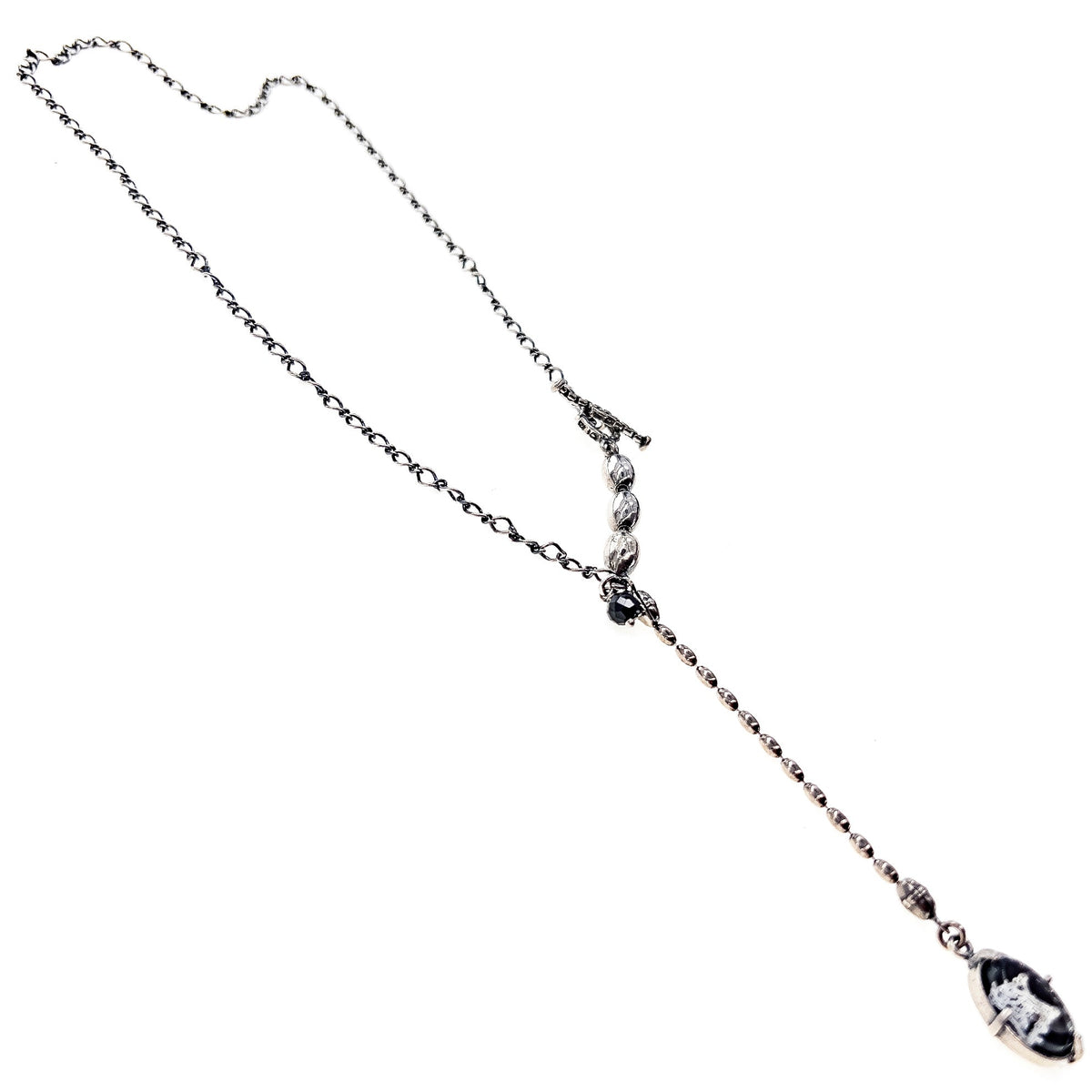 Rebel Rebel Intaglio Y-Necklace Short – Sterling Silver – Gem Kingdom
