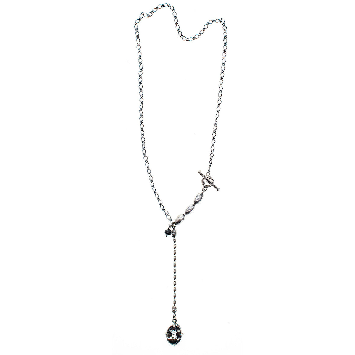 Rebel Rebel Intaglio Y-Necklace Short – Sterling Silver – Gem Kingdom