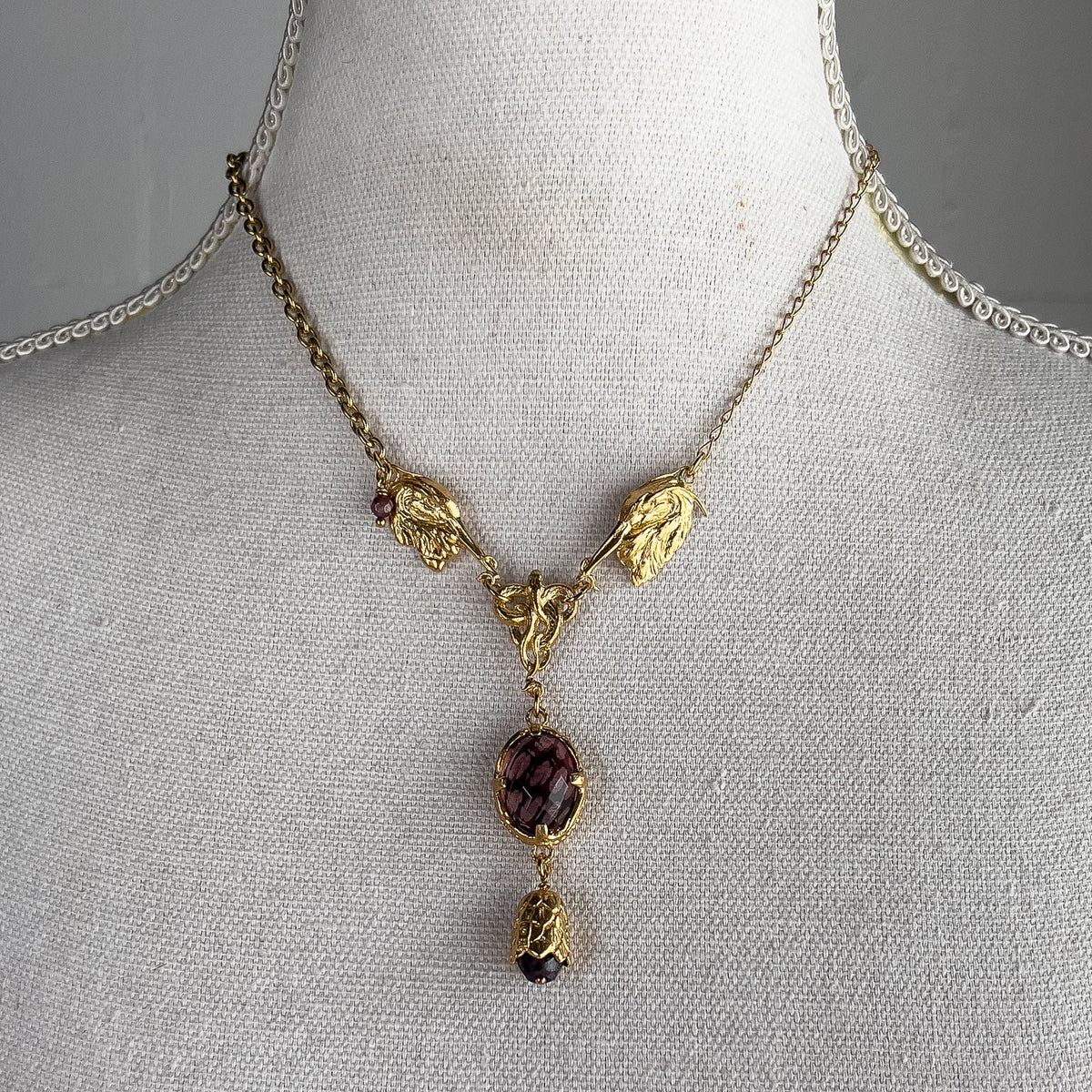Reiger Ketting Rood – 18K Verguld – Gem Kingdom