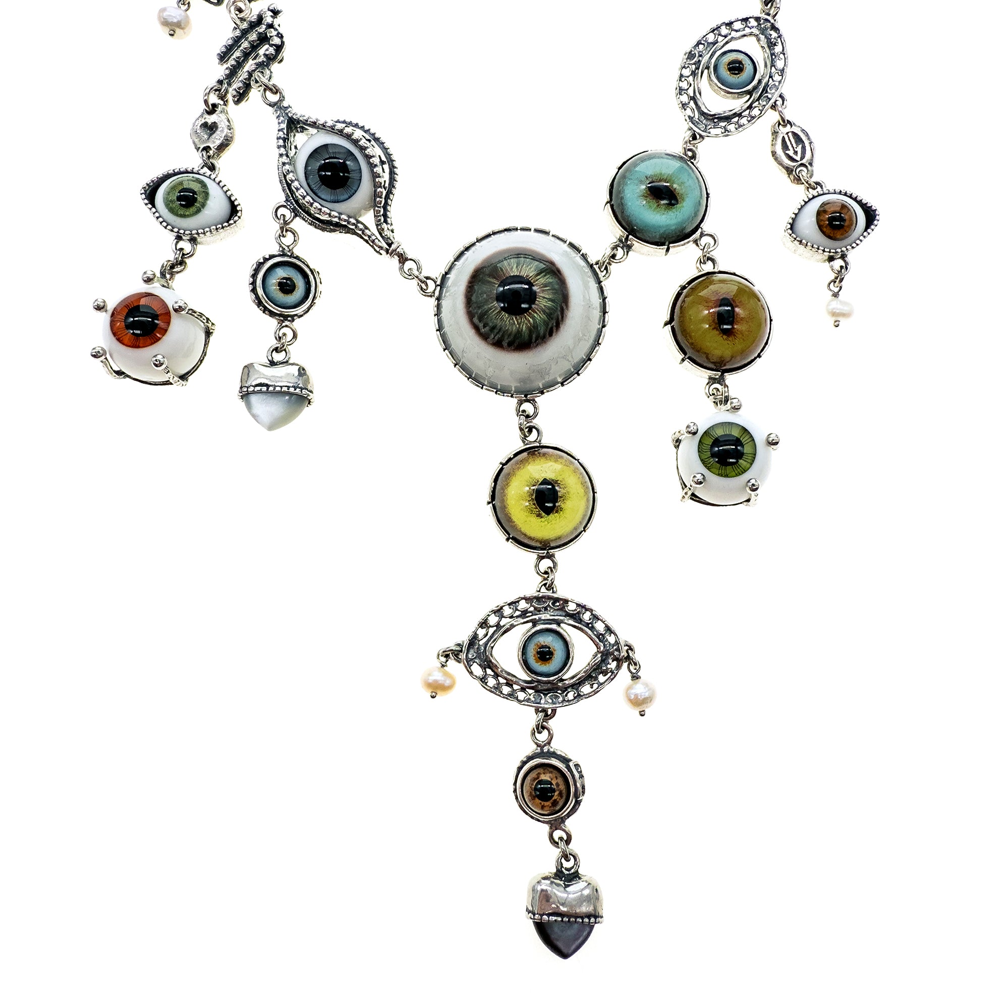 Eye Love You Statement Necklace – Sterling Silver – Gem Kingdom