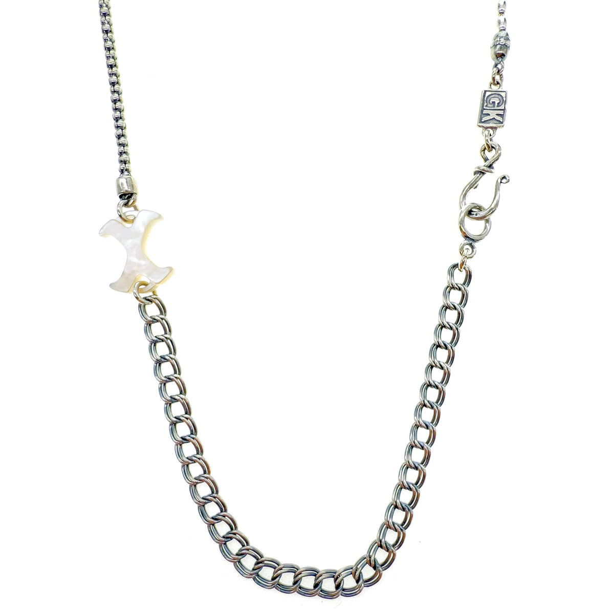 Cross Chain Necklace White – Sterling Silver – Gem Kingdom