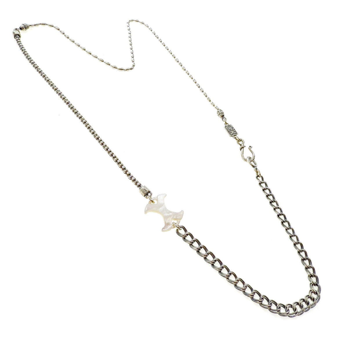 Cross Chain Necklace White – Sterling Silver – Gem Kingdom