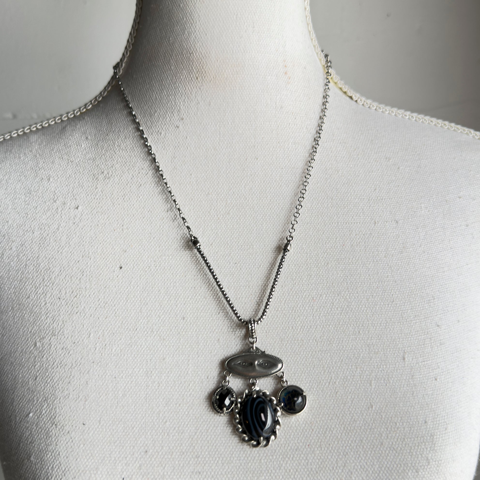 Dark Chandelier Necklace – Sterling Silver – Gem Kingdom