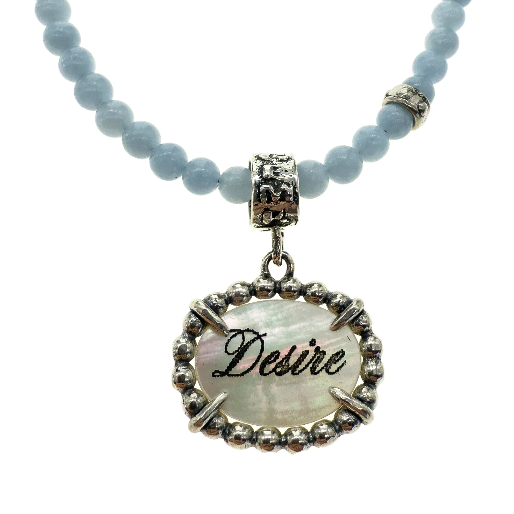 Blue Fire & Desire Beaded Pendant Necklace – Sterling Silver – Gem Kingdom