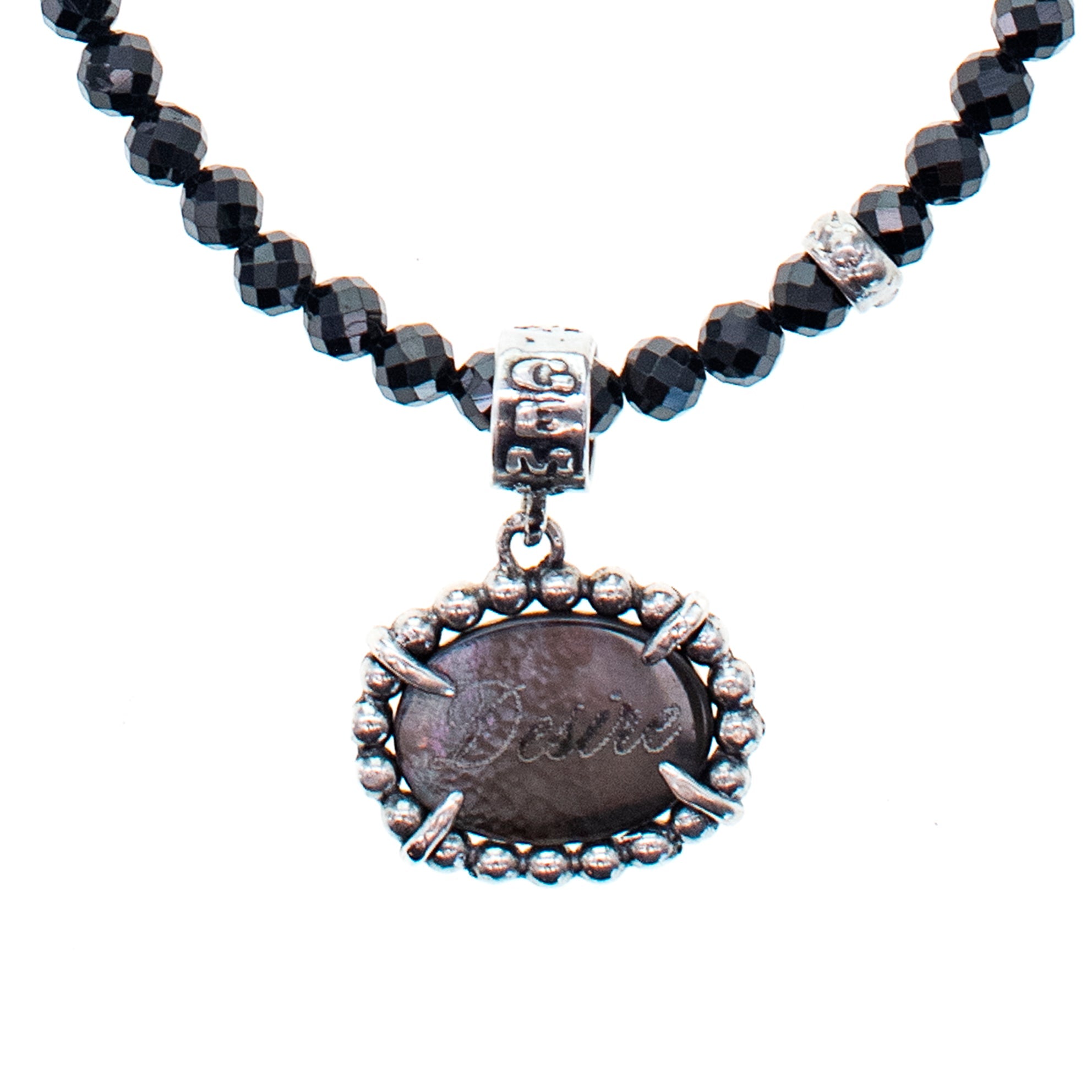 Black Fire & Desire Beaded Pendant Necklace – Sterling Silver – Gem Kingdom