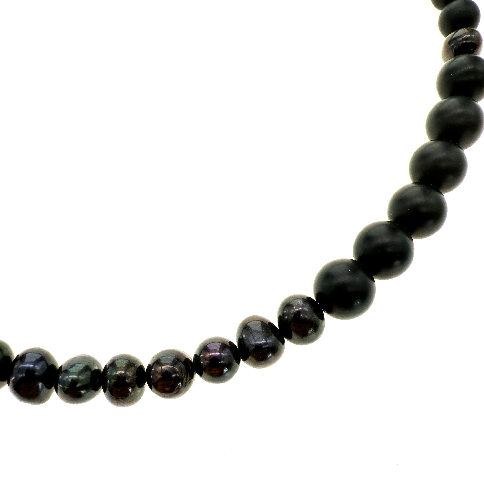 Matte Onyx Black Pearl Necklace – Sterling Silver – Gem Kingdom