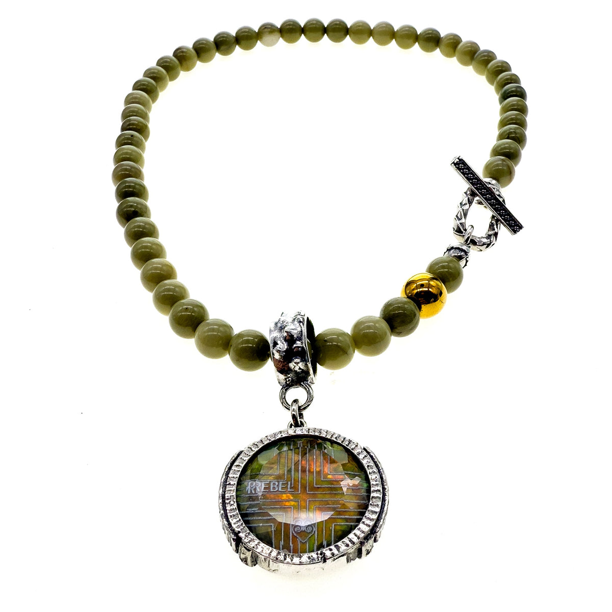 Rebel Rebel Matcha Groen Kralenketting – Sterling Zilver – Gem Kingdom
