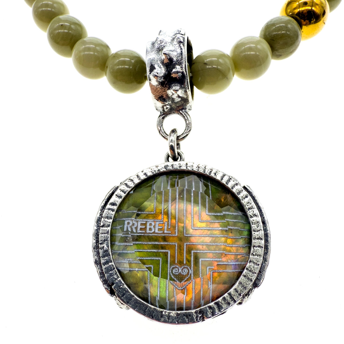 Rebel Rebel Matcha Groen Kralenketting – Sterling Zilver – Gem Kingdom