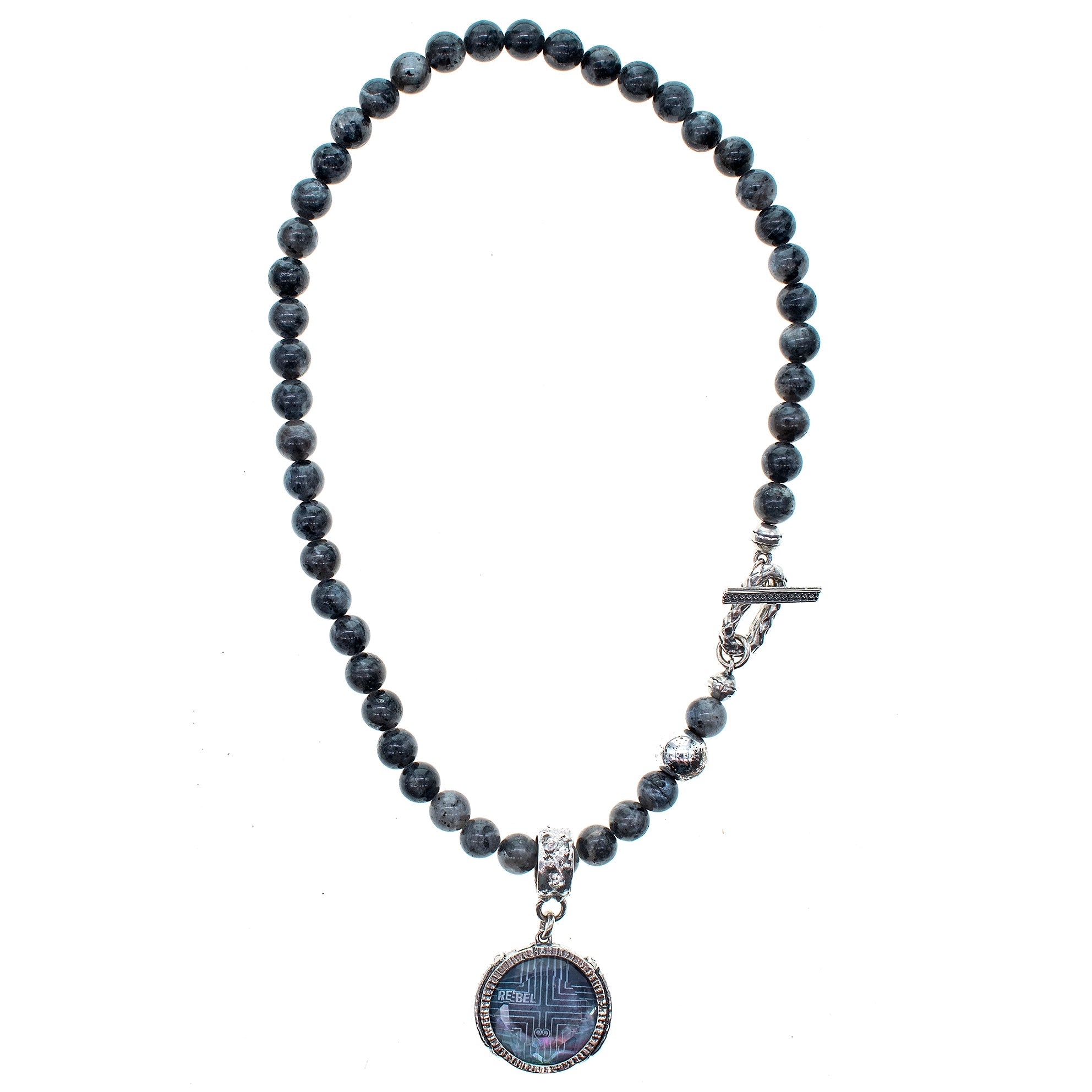 Rebel Rebel Dark Beaded Necklace – Sterling Silver – Gem Kingdom