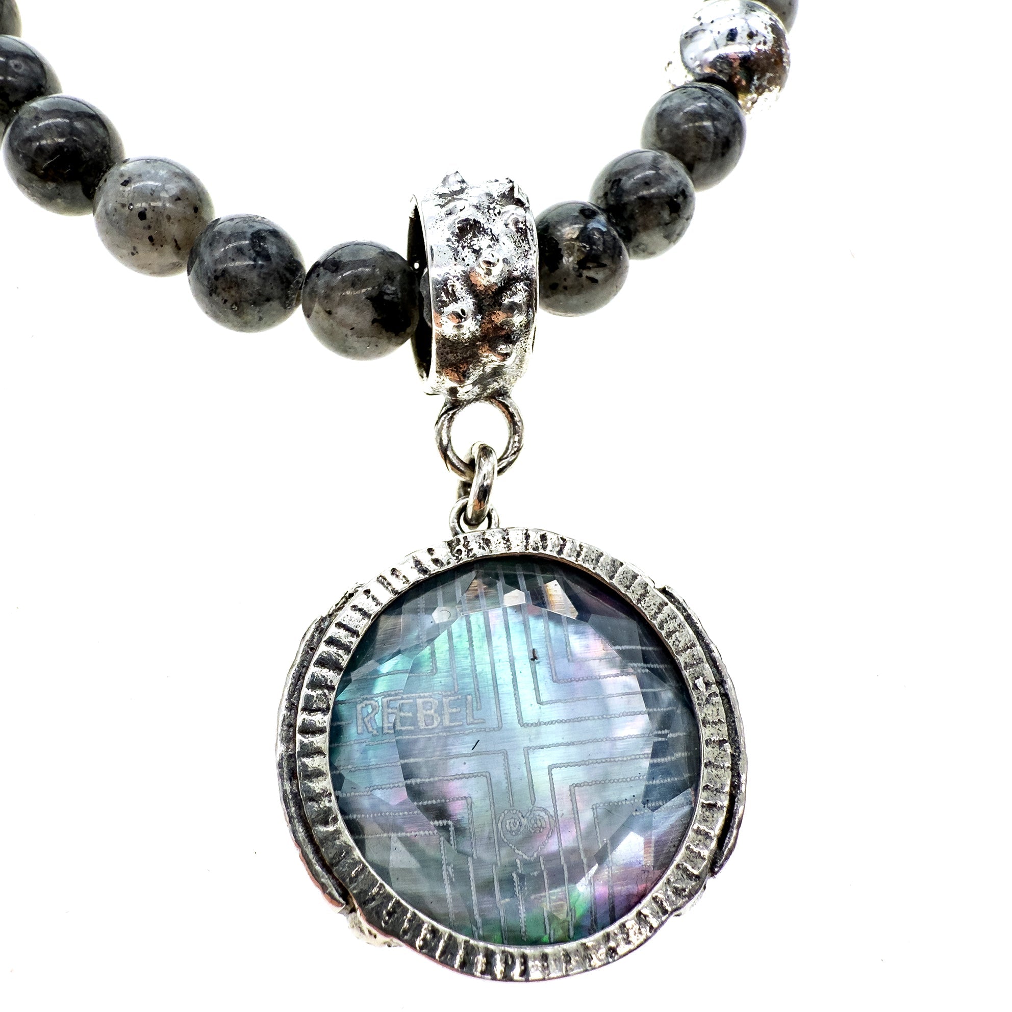 Rebel Rebel Dark Beaded Necklace – Sterling Silver – Gem Kingdom