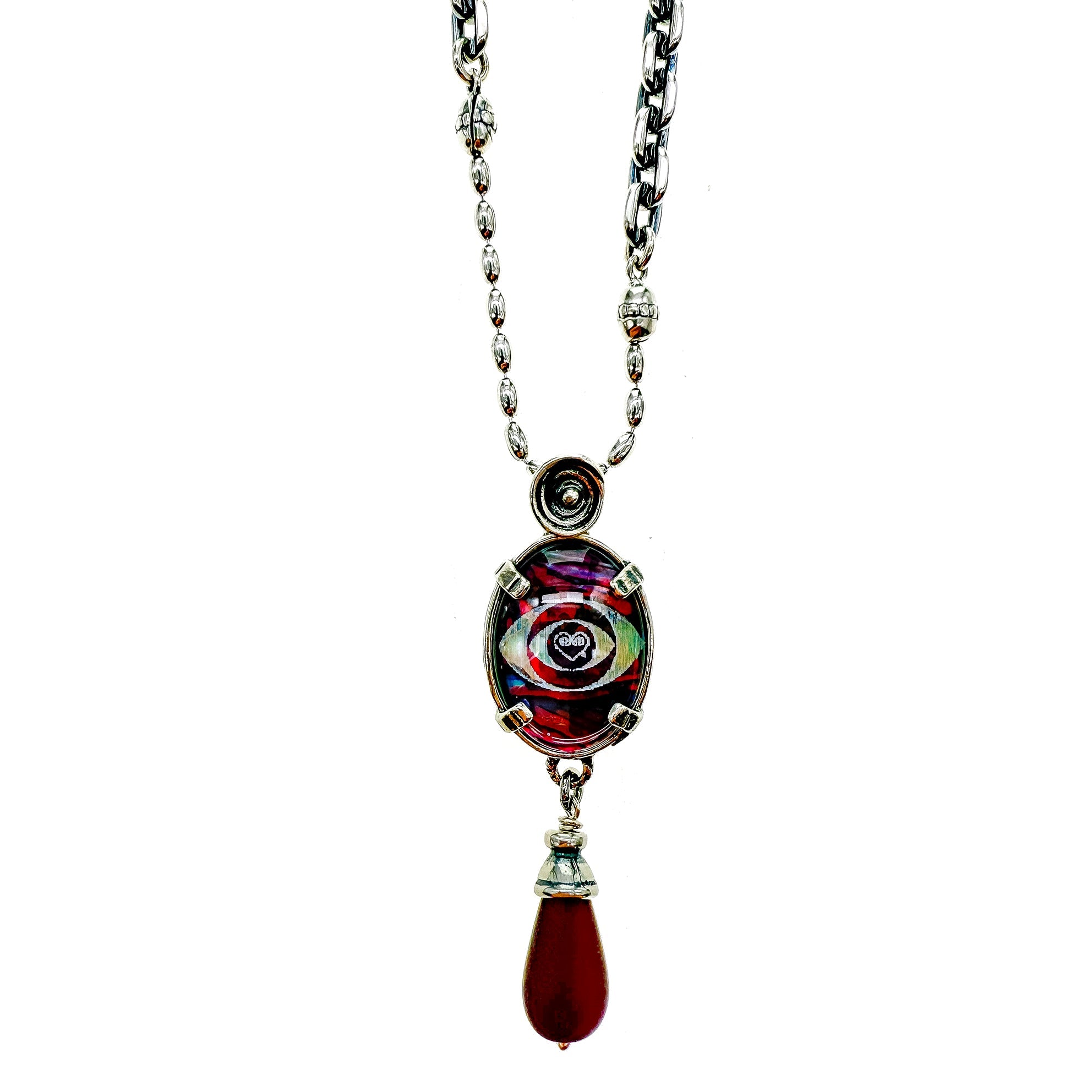 Purple Eye Necklace – Sterling Silver – Gem Kingdom