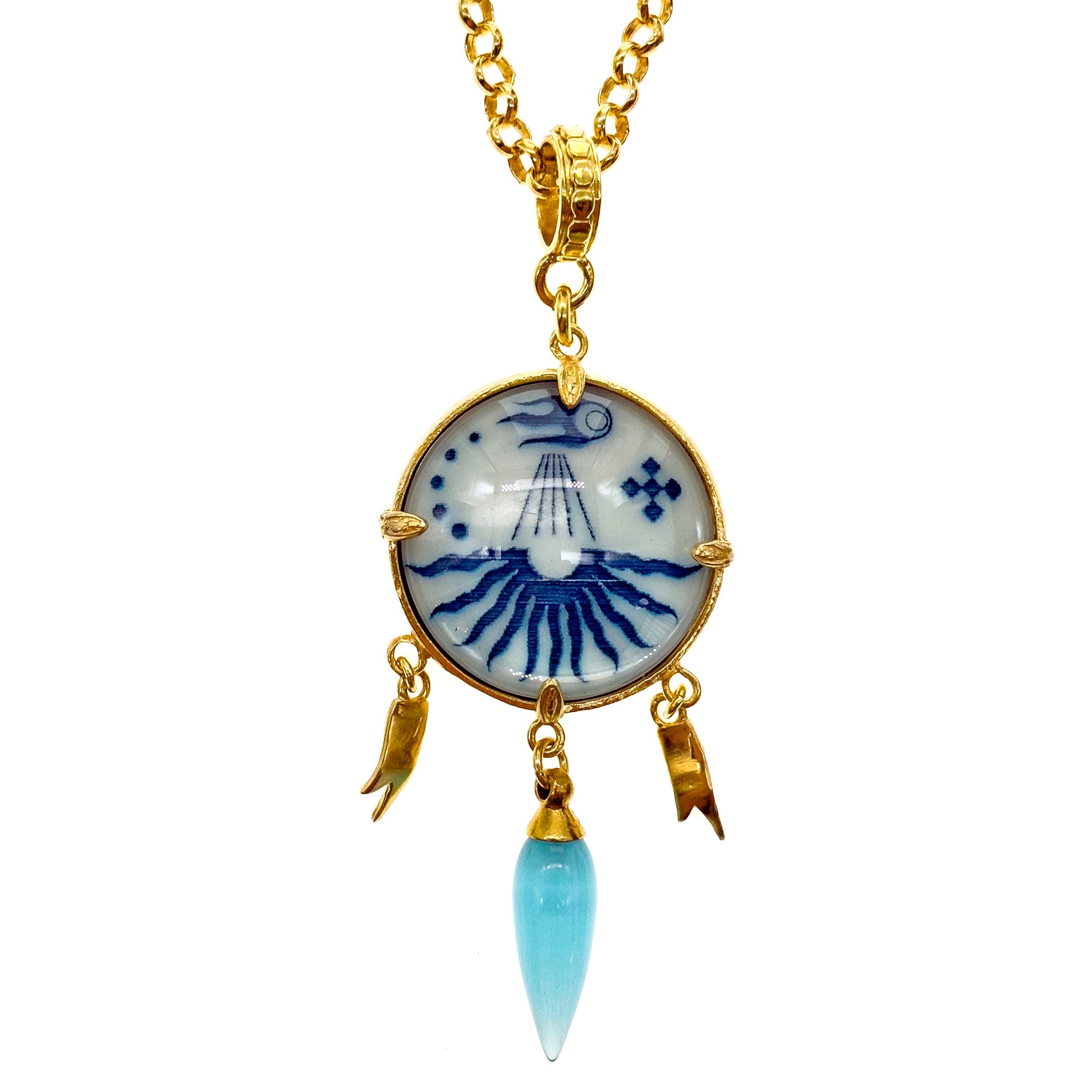 Cosmic Glow Talisman Necklace – Gold Plated – Gem Kingdom