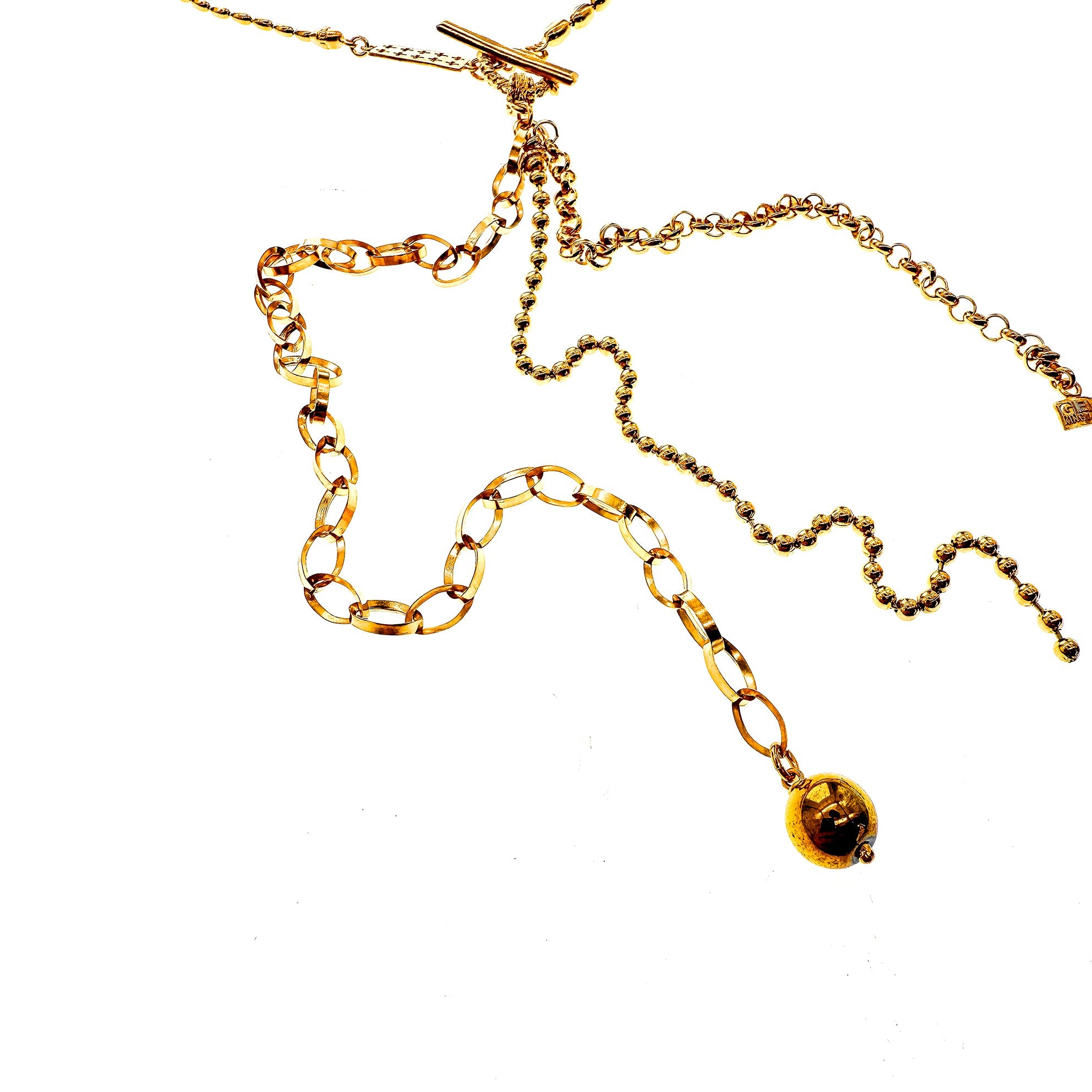 Multi-Chain Lariat Statement Necklace – Gold Plated – Gem Kingdom