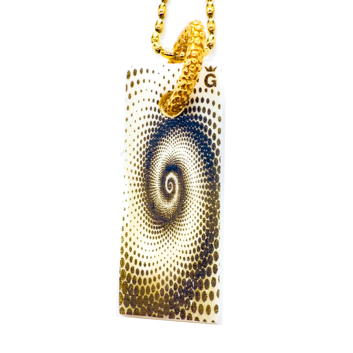Ketting Profiel En Swirl Wit – 18K Verguld – Gem Kingdom