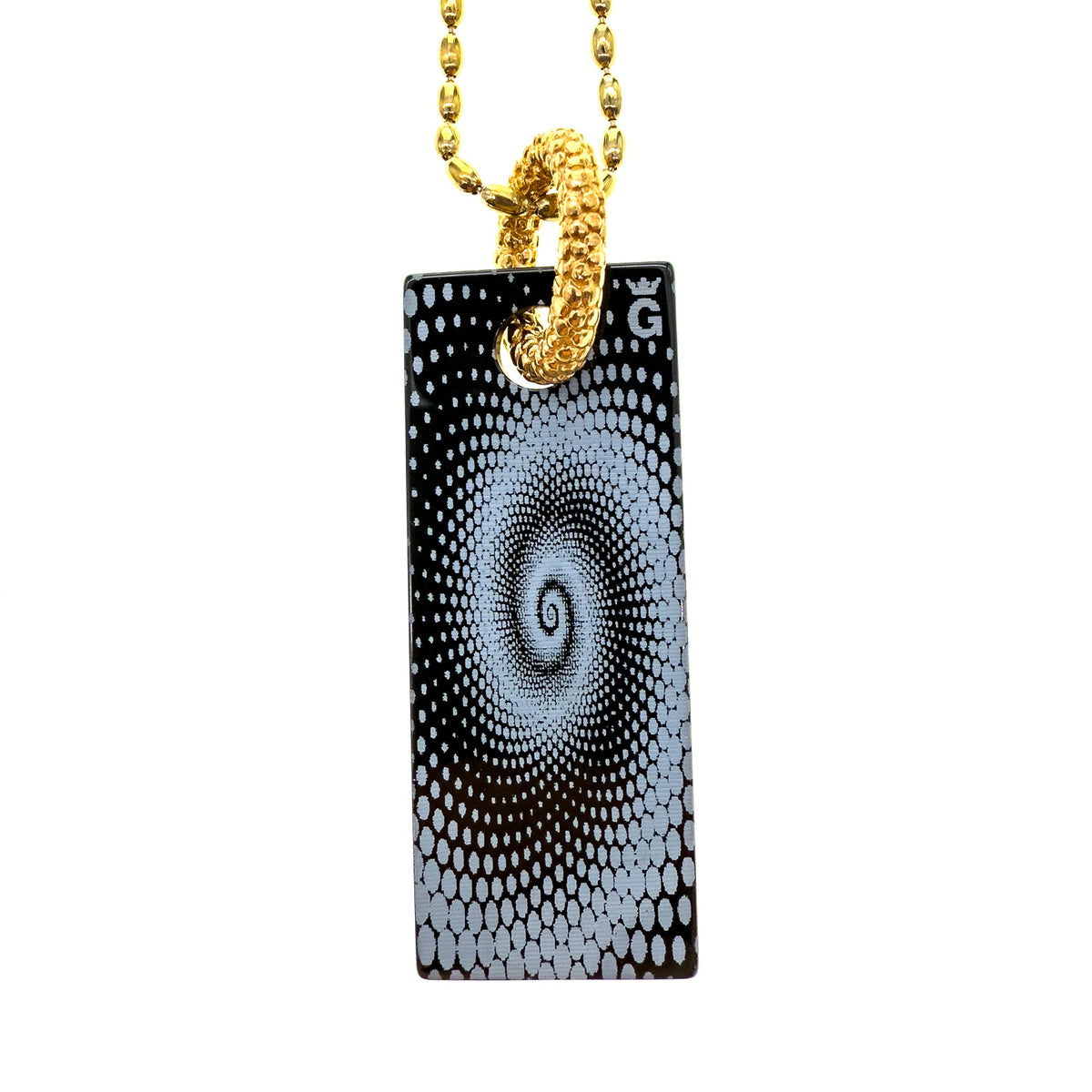 Ketting Profiel En Swirl Zwart – 18K Verguld – Gem Kingdom
