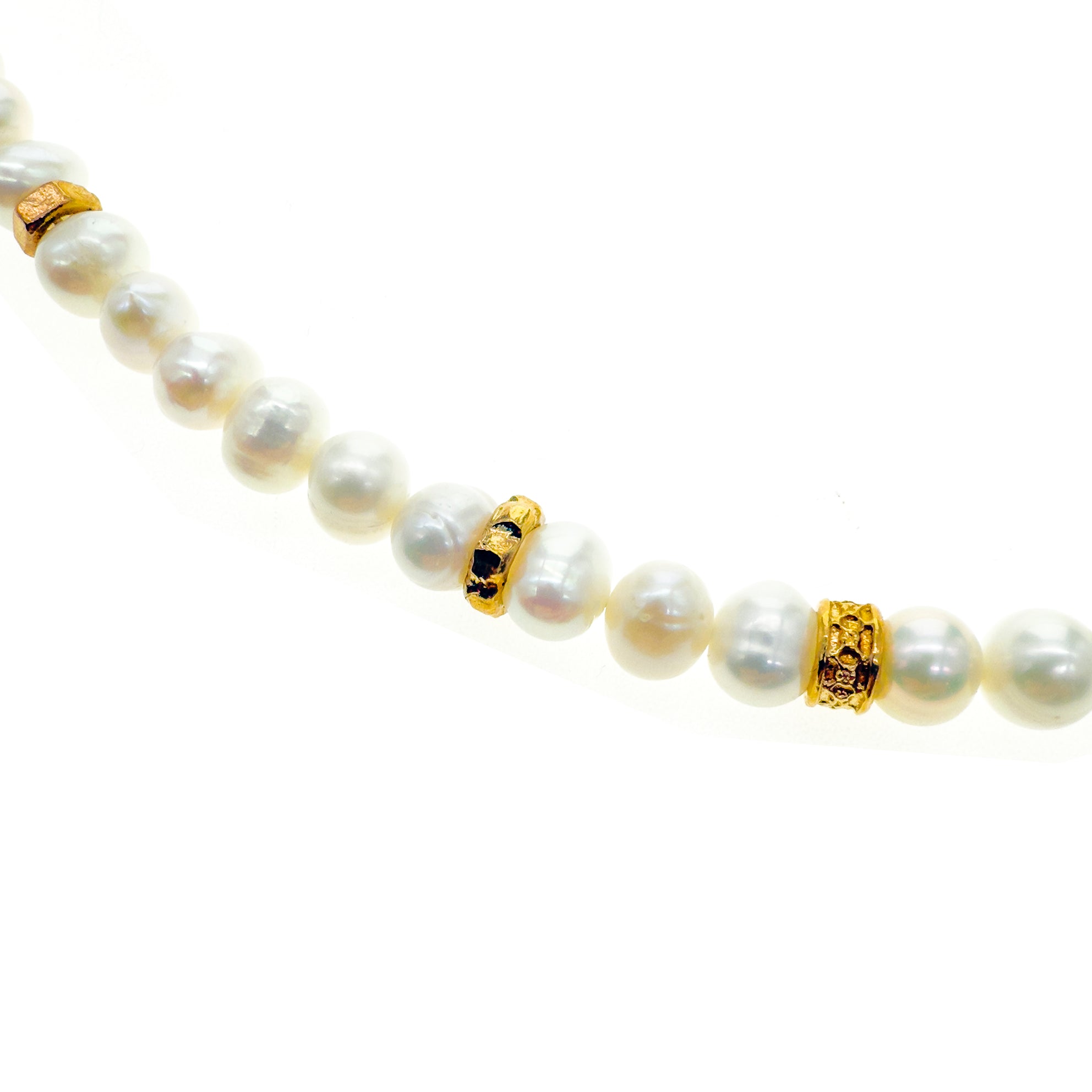 White Pearl Gold Plated Necklace – Gold Plated – Gem Kingdom