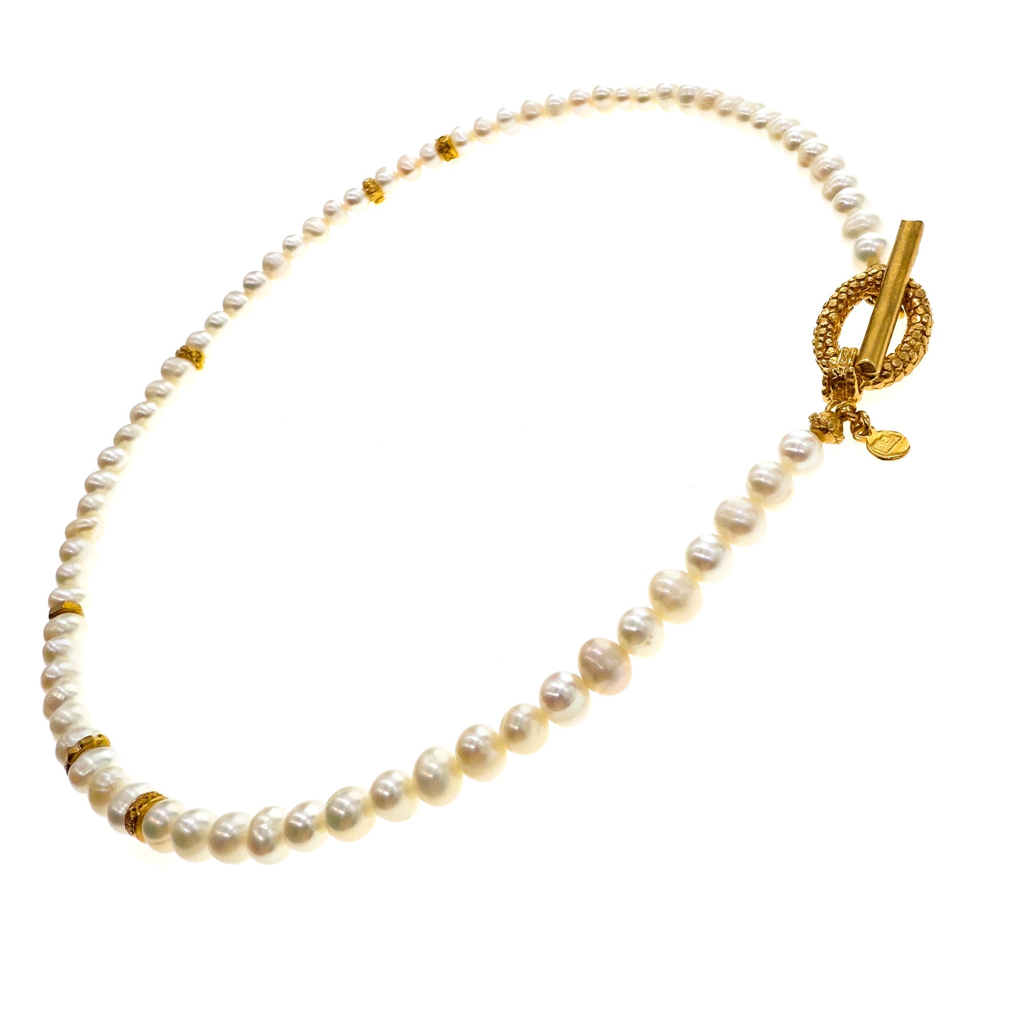 White Pearl Gold Plated Necklace – Gold Plated – Gem Kingdom