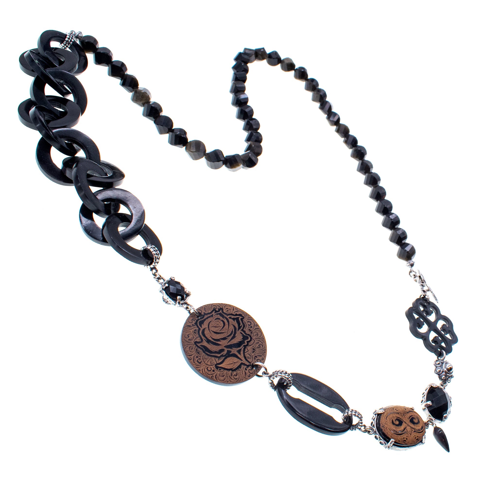 Black Symphony Of Love Necklace – Sterling Silver – Gem Kingdom