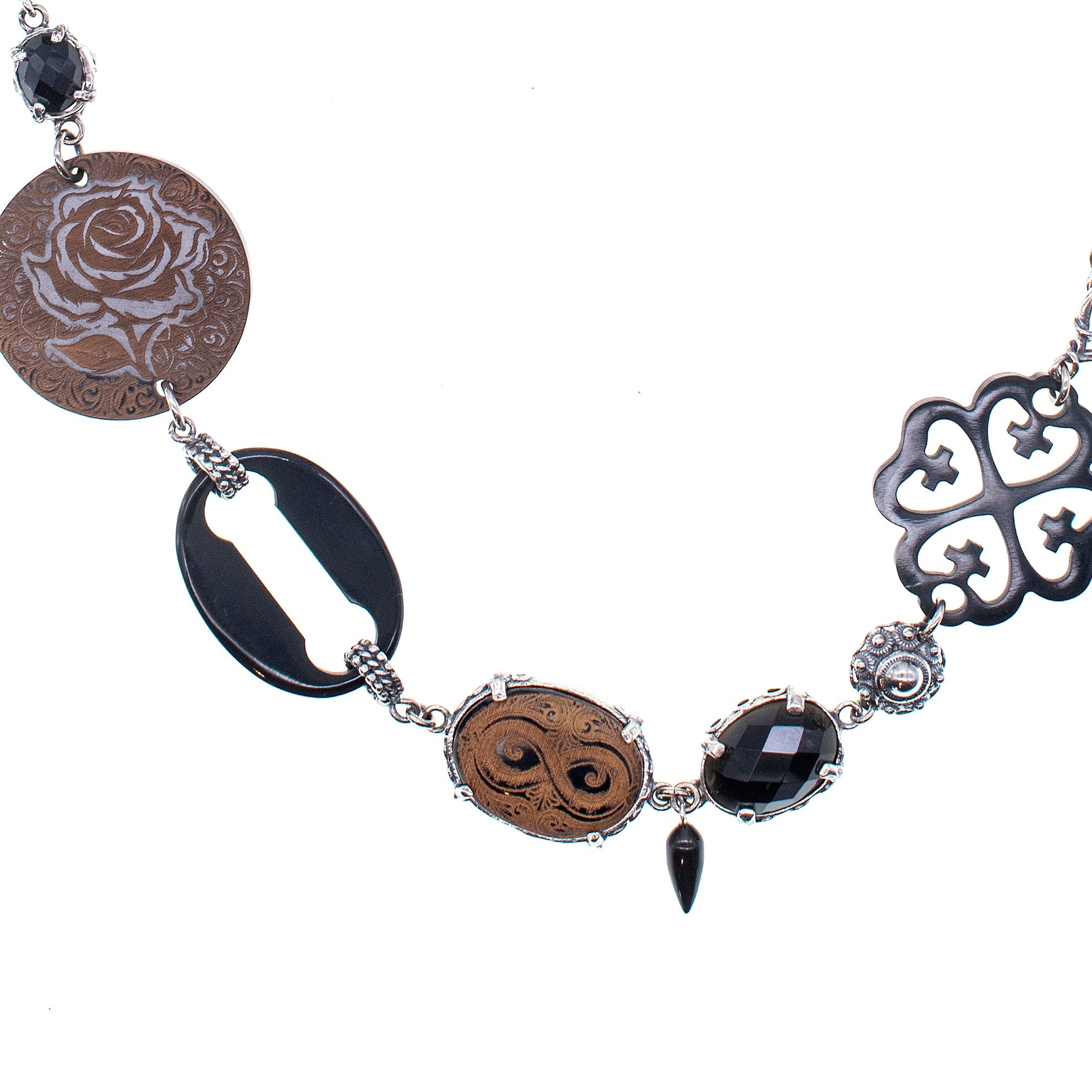 Black Symphony Of Love Necklace – Sterling Silver – Gem Kingdom