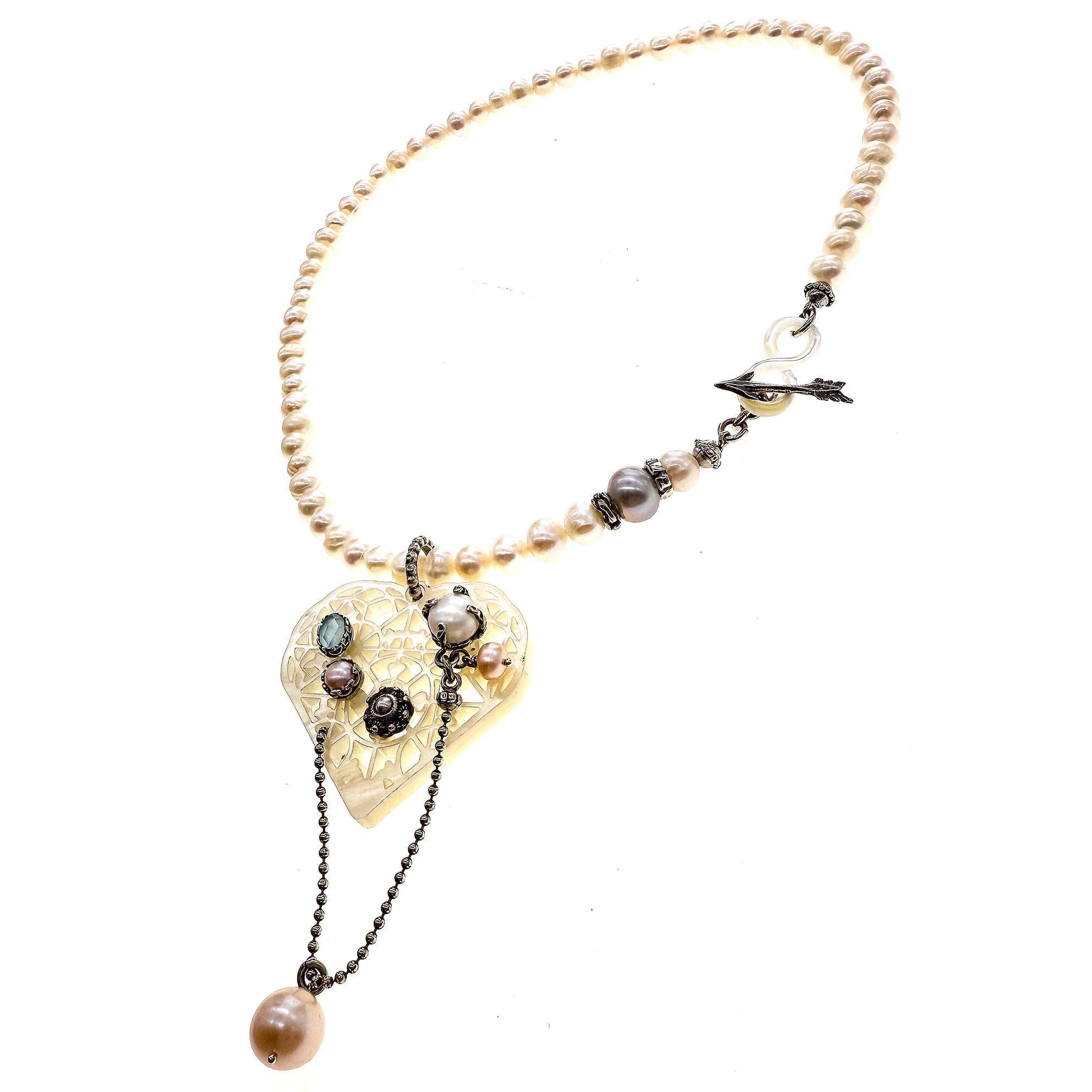 White Whispering Heart Necklace – Sterling Silver – Gem Kingdom