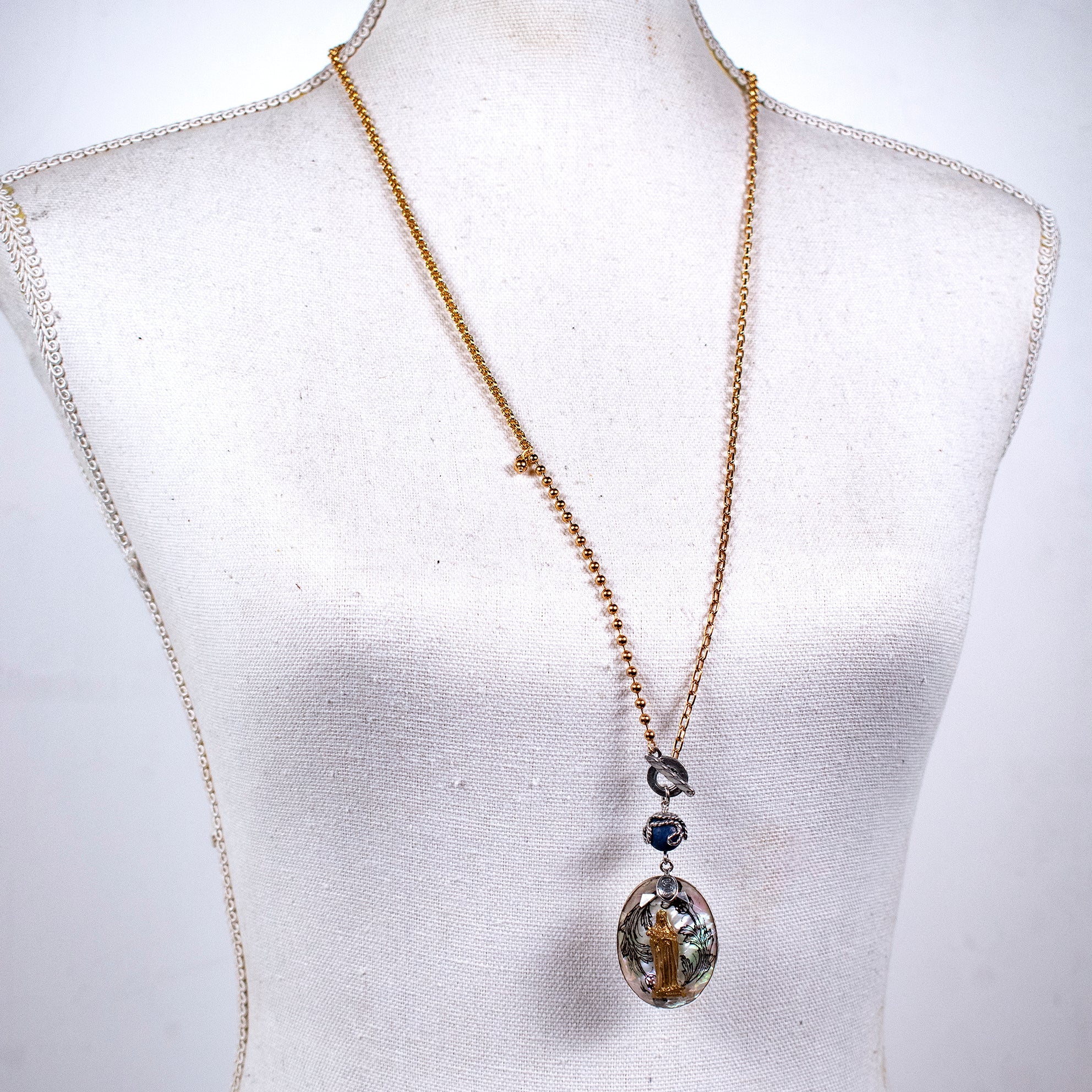 Theresa Resin & Gold-Plated Long Necklace – Gold Plated – Gem Kingdom