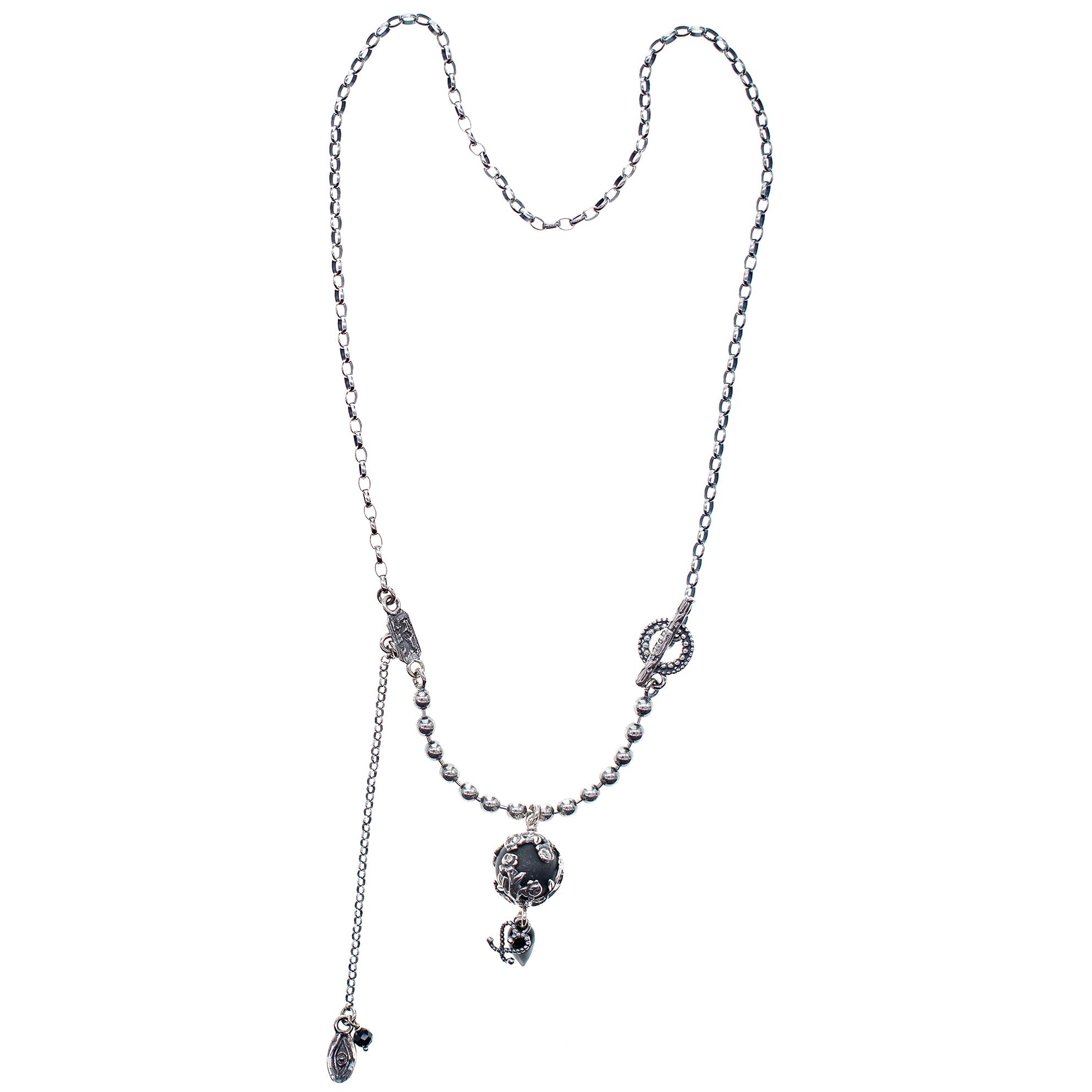 Black Onyx Pendant Necklace – Sterling Silver – Gem Kingdom