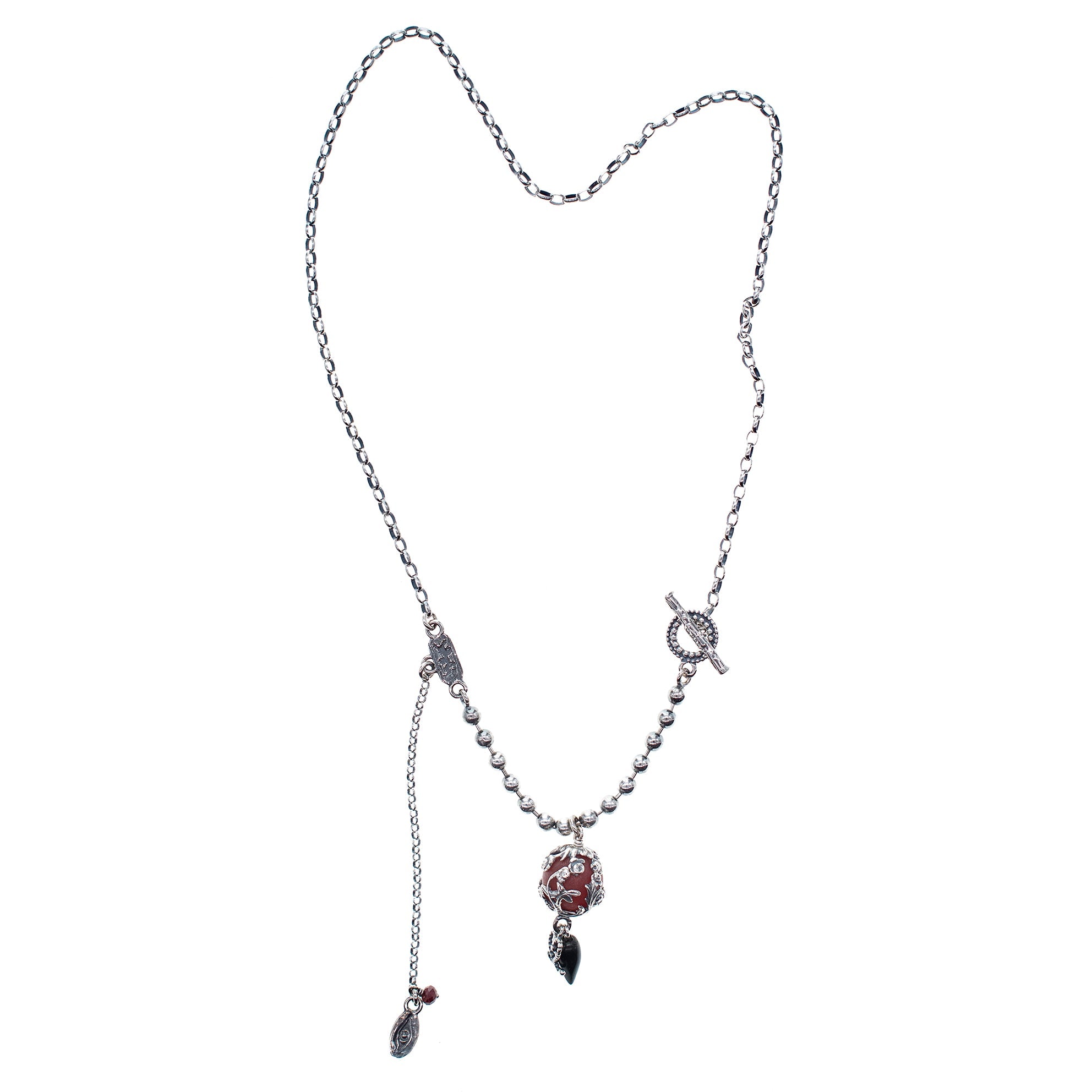 Red Carnelian Pendant Necklace – Sterling Silver – Gem Kingdom