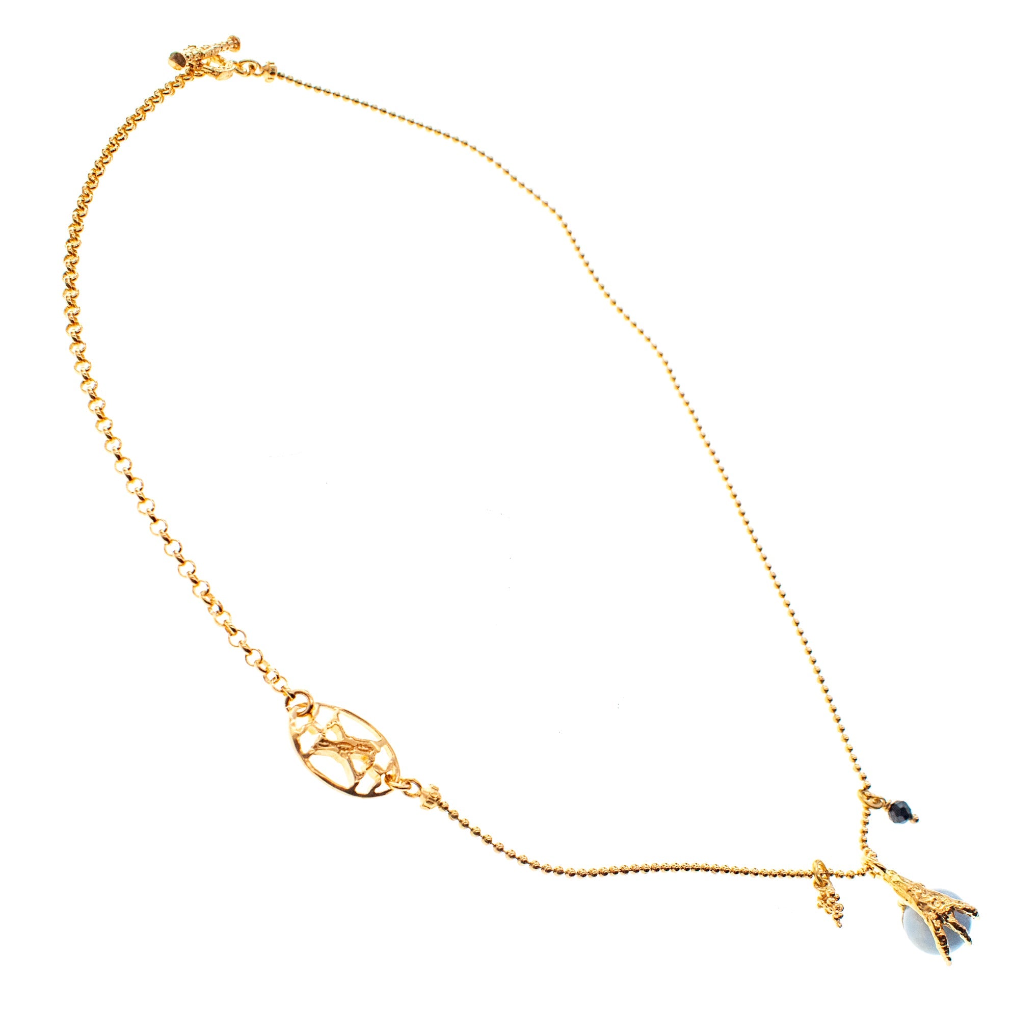 Blue Claw Charm Necklace – Gold Plated – Gem Kingdom