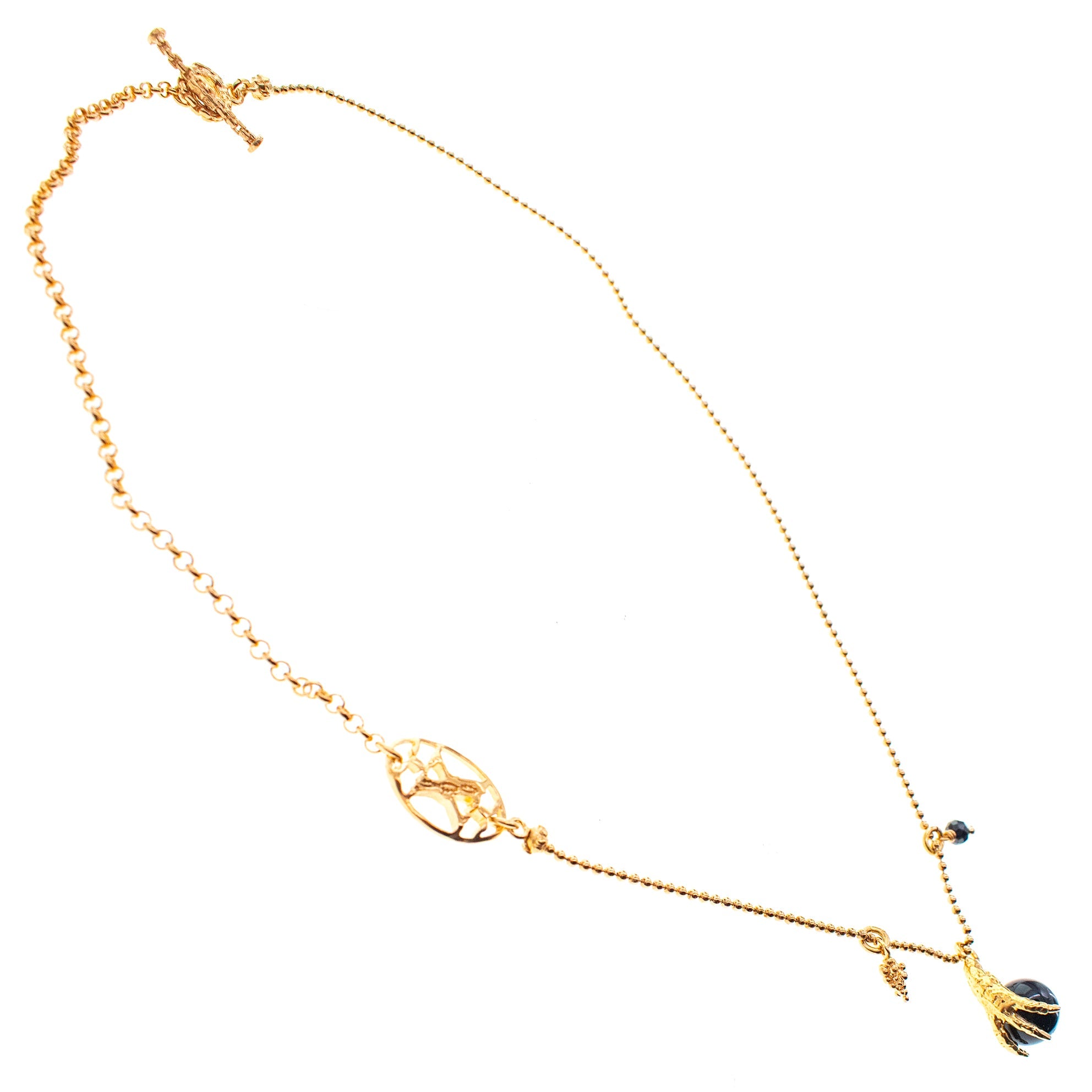 Black Claw Charm Necklace – Gold Plated – Gem Kingdom
