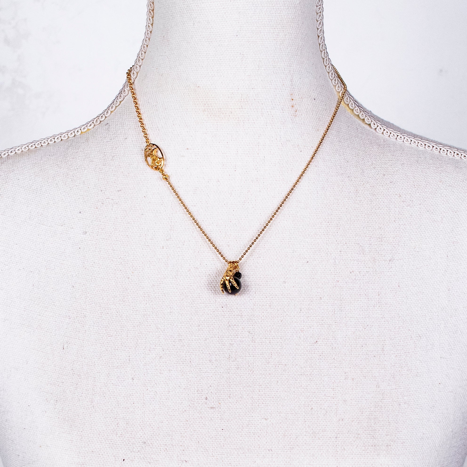 Black Claw Charm Necklace – Gold Plated – Gem Kingdom