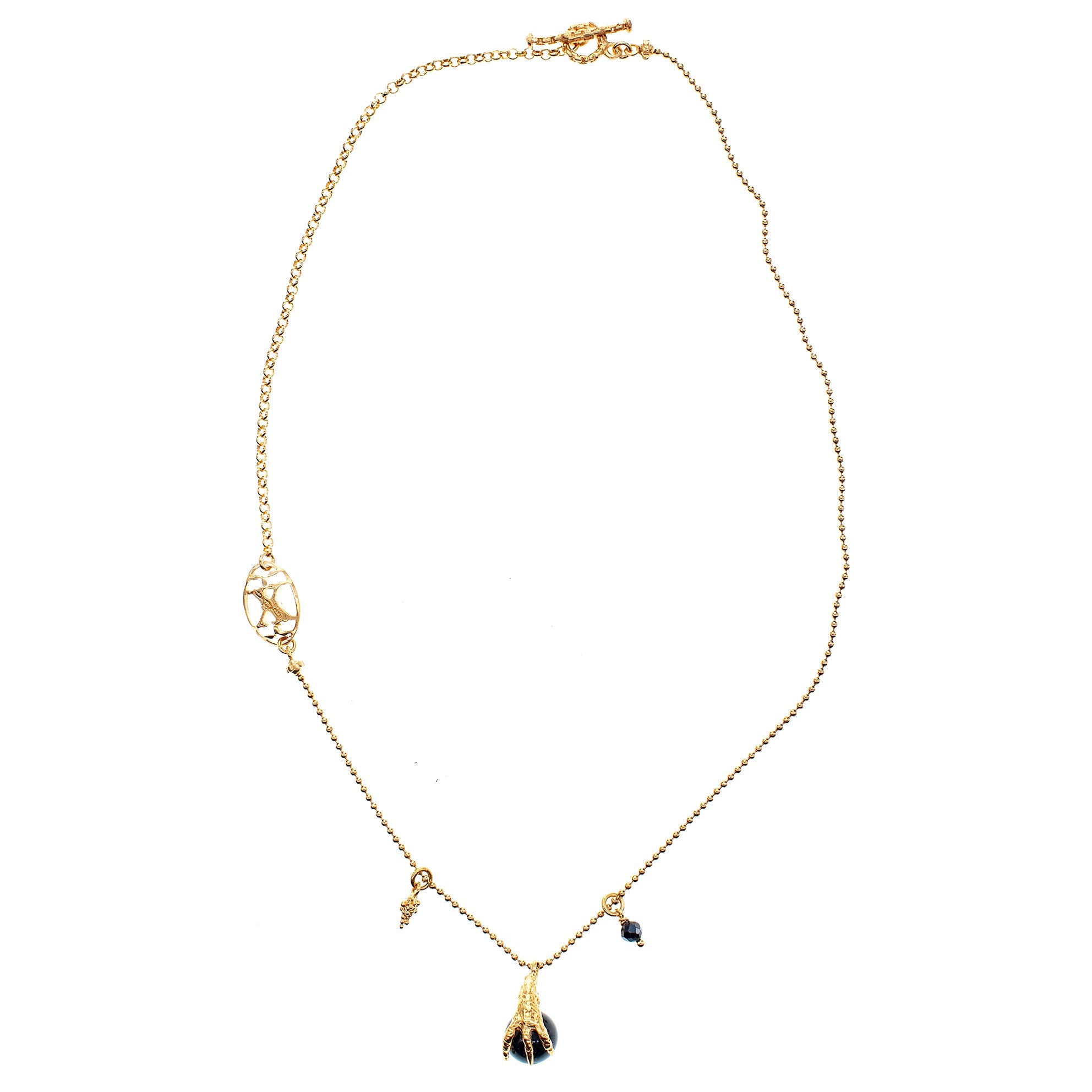 Black Claw Charm Necklace – Gold Plated – Gem Kingdom