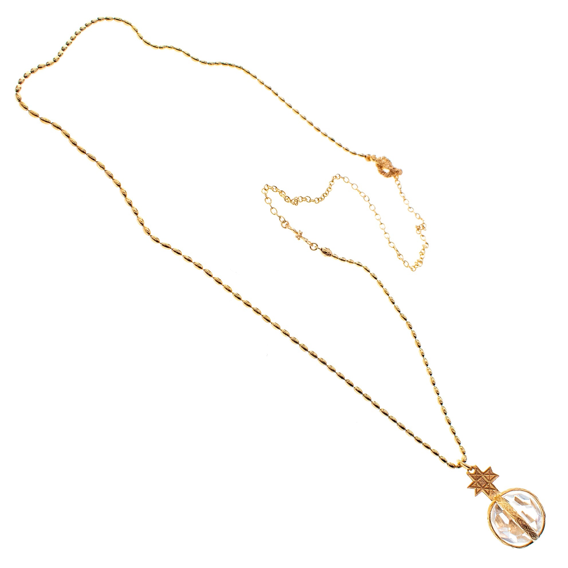 Crystal Star Orb Necklace – Gold Plated – Gem Kingdom