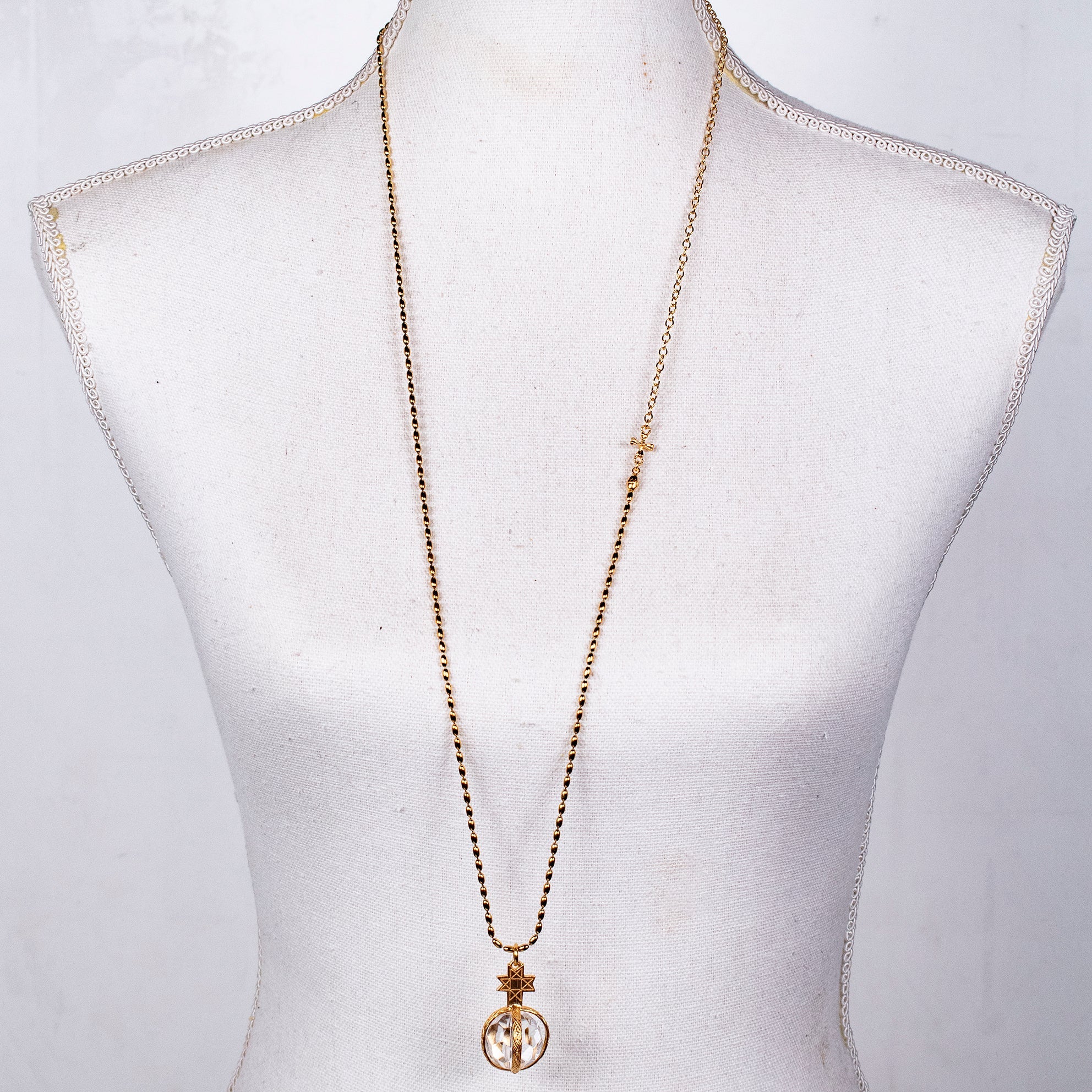 Crystal Star Orb Necklace – Gold Plated – Gem Kingdom