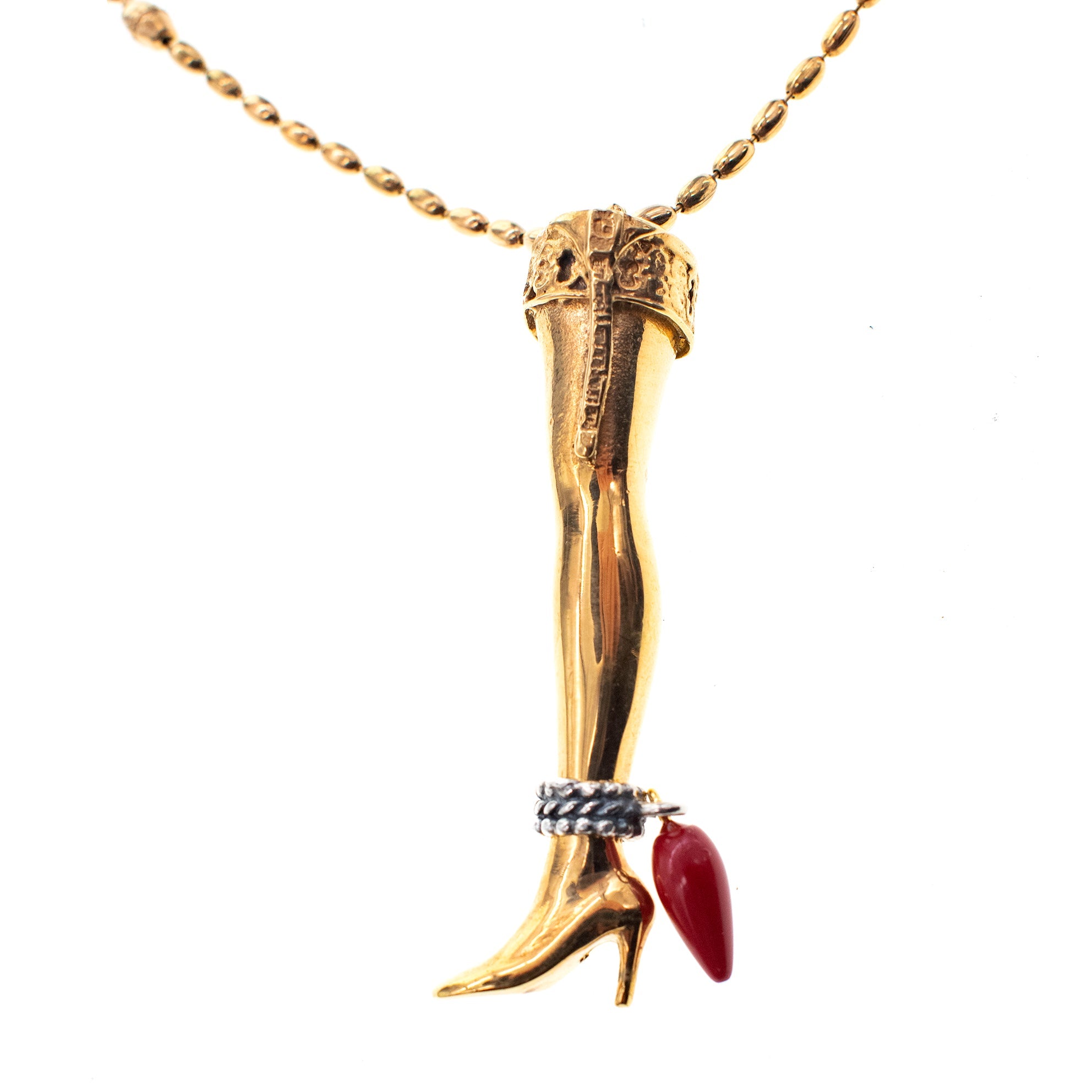 Golden Leg Necklace – Gold Plated – Gem Kingdom