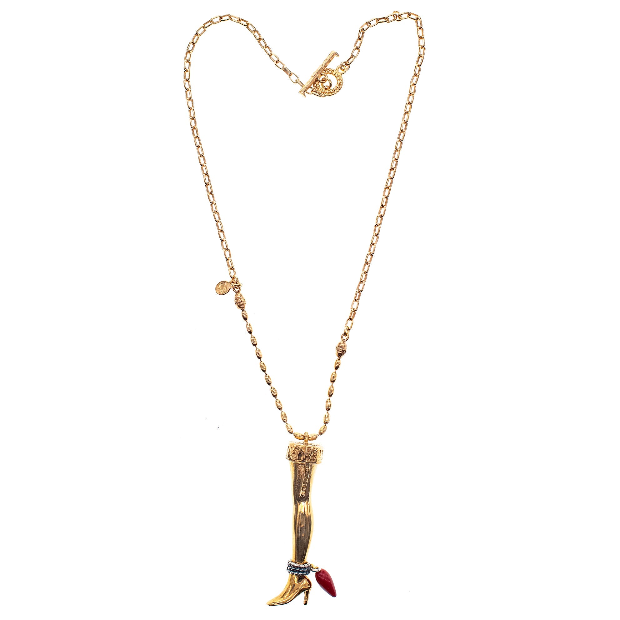 Golden Leg Necklace – Gold Plated – Gem Kingdom