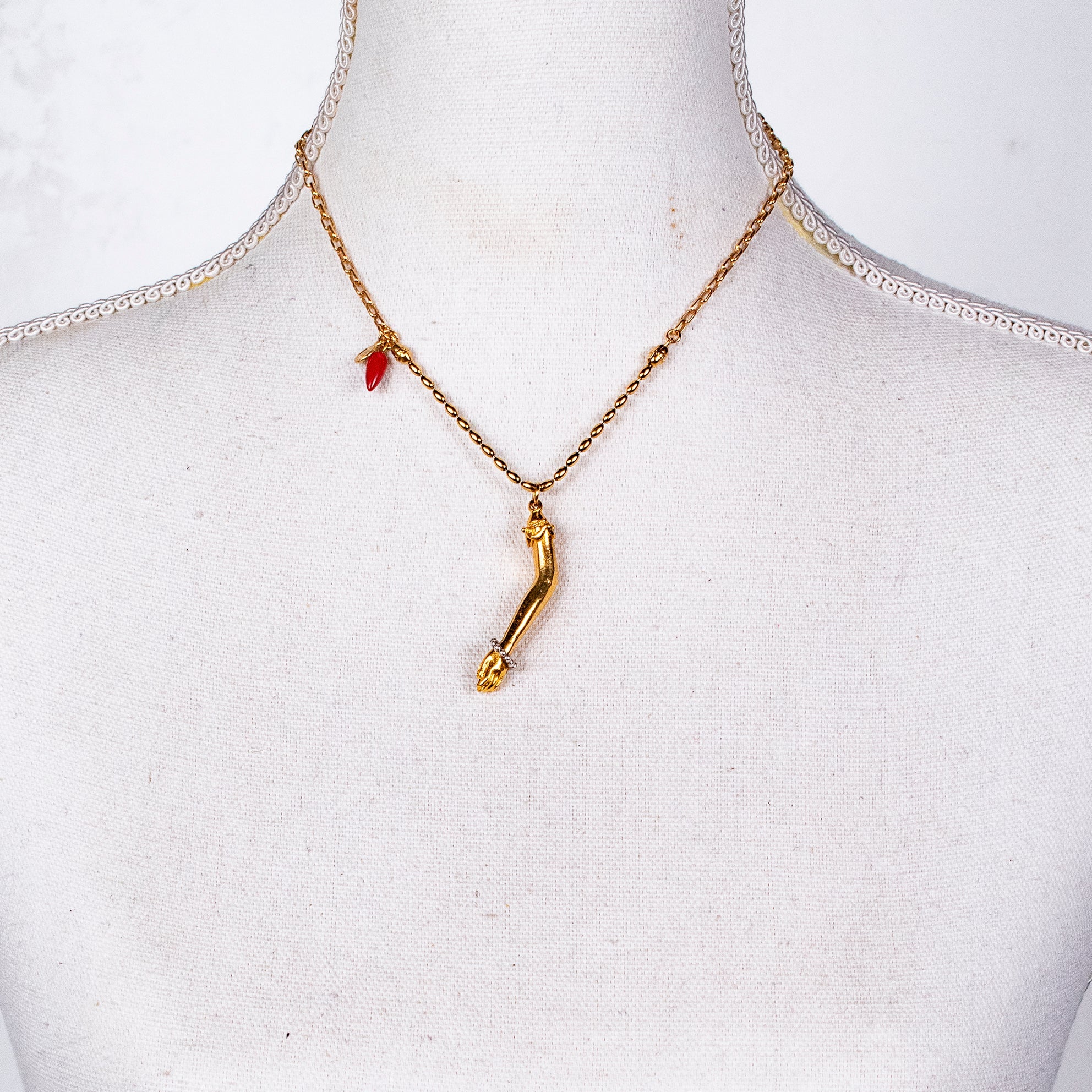 Golden Arm Necklace – Gold Plated – Gem Kingdom