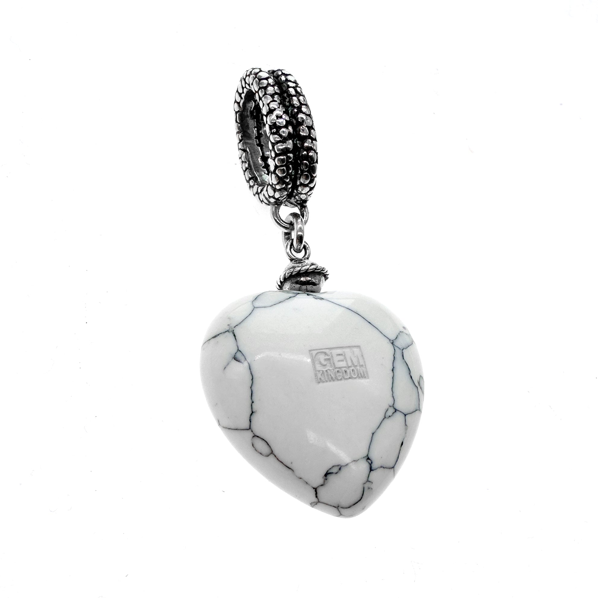 Crown Resin Heart Pendant – Sterling Silver – Gem Kingdom