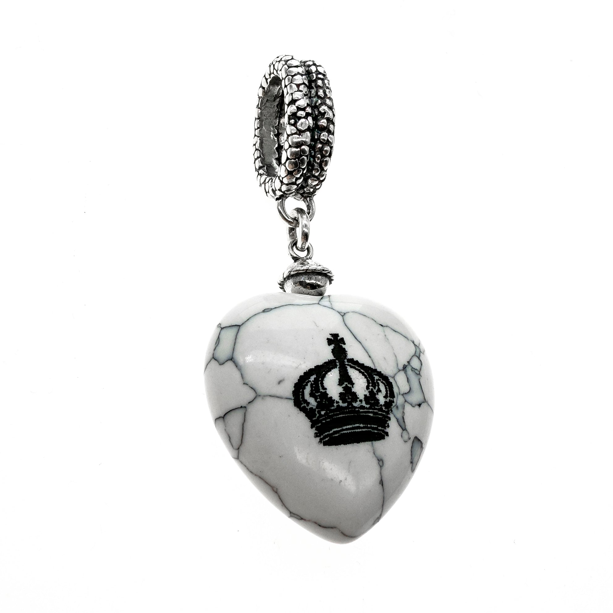 Crown Resin Heart Pendant – Sterling Silver – Gem Kingdom