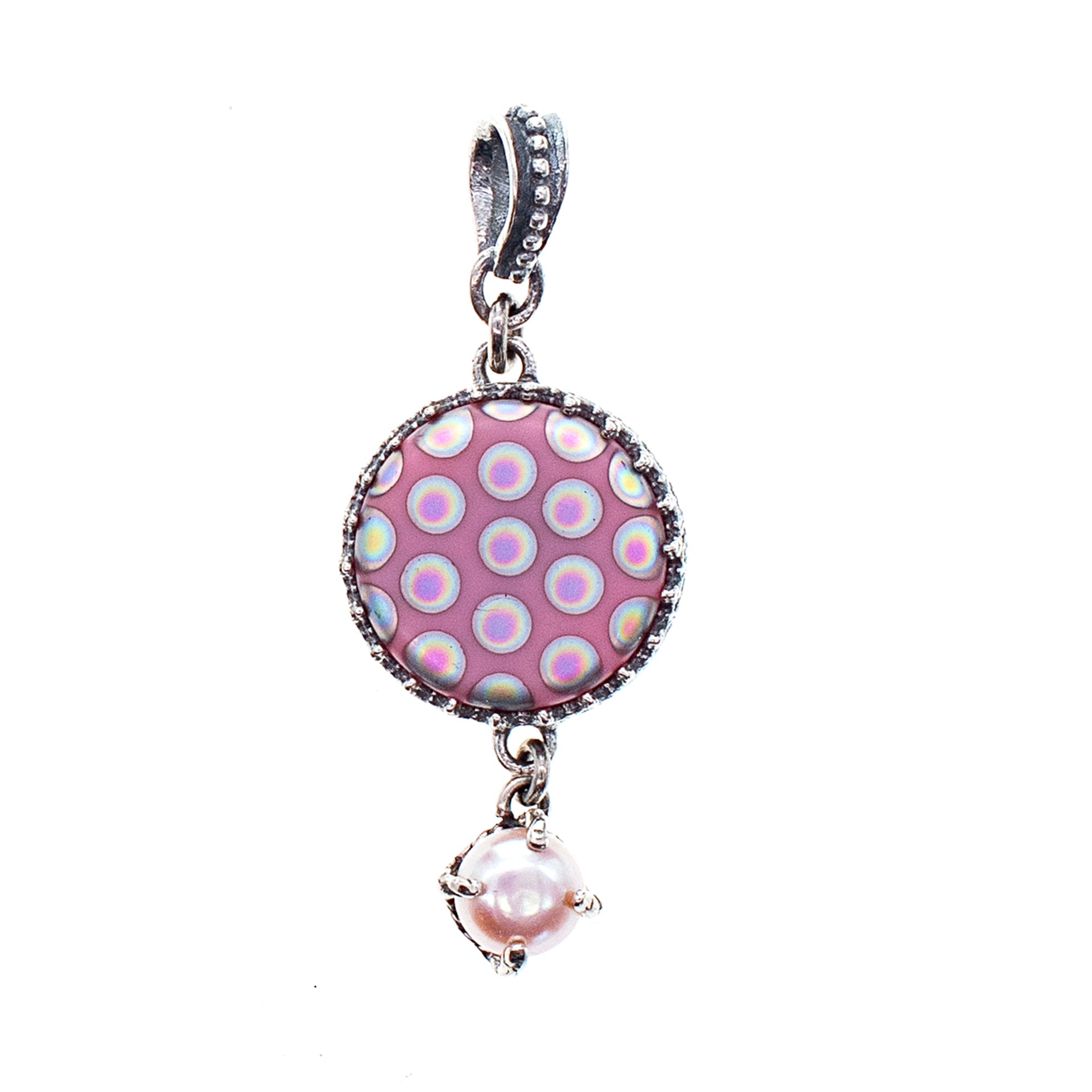 Pink Polkadot Pendant – Sterling Silver – Gem Kingdom