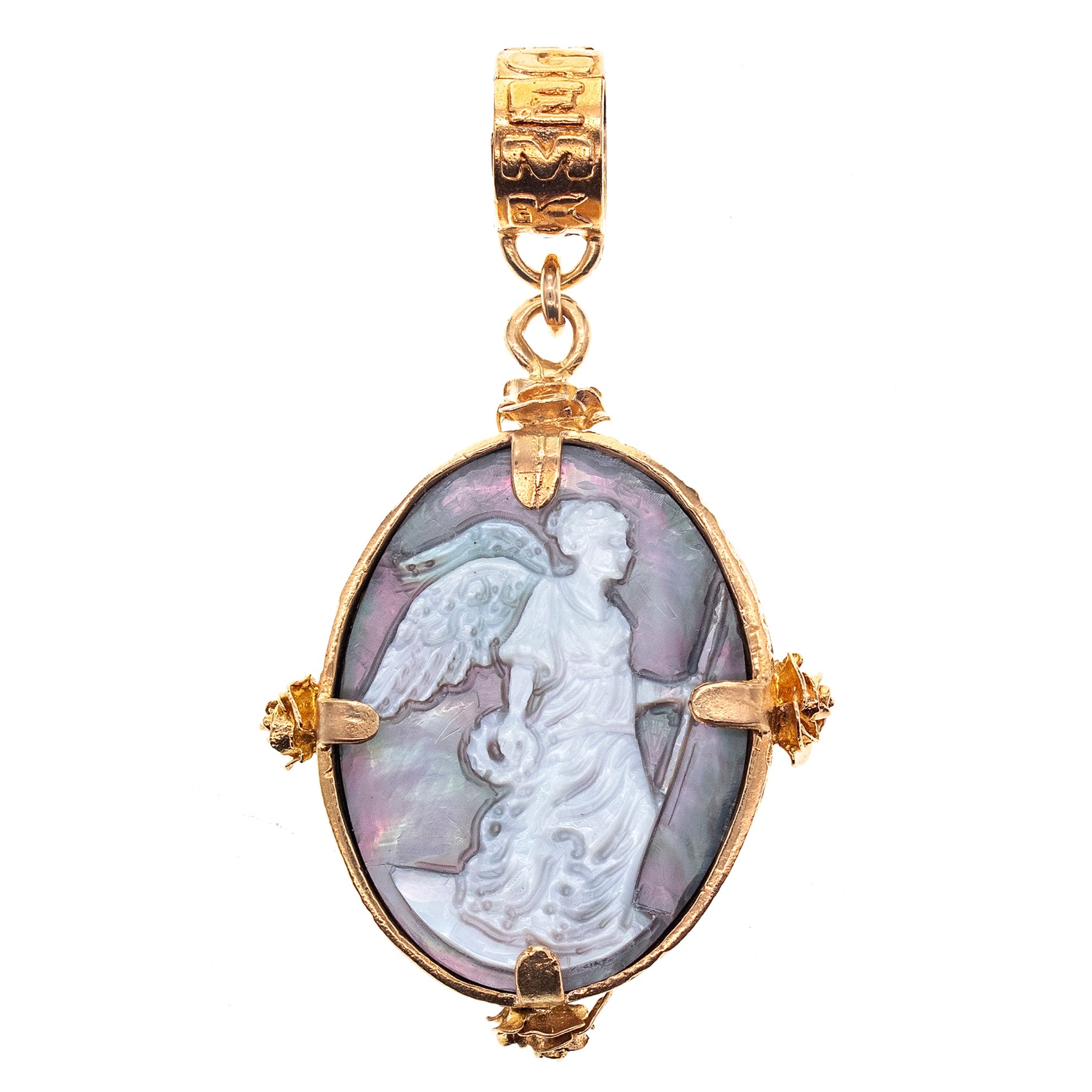 Nike Cameo Reversible Pendant – Gold Plated – Gem Kingdom